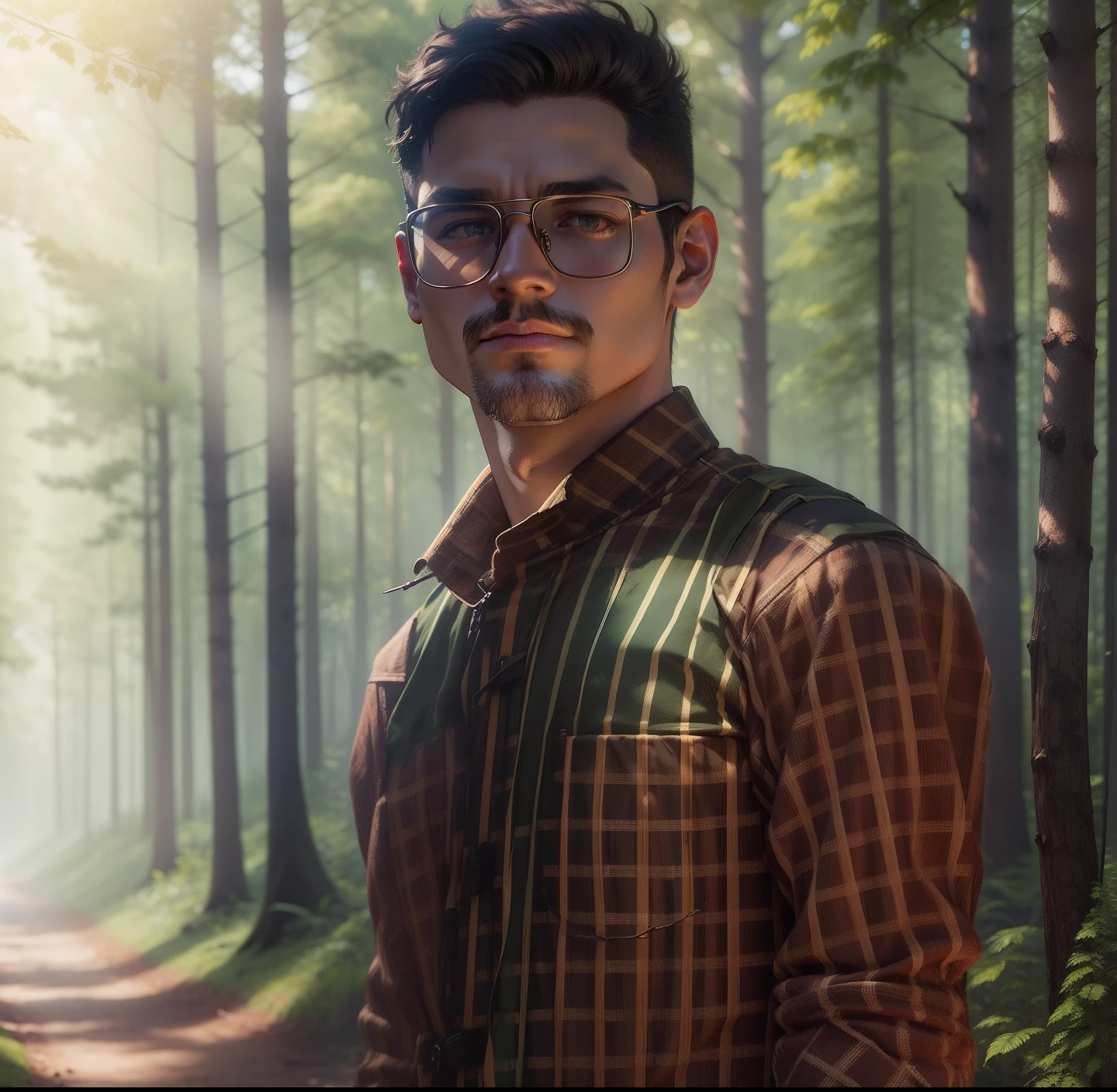 Forest background change. Real face. 8k