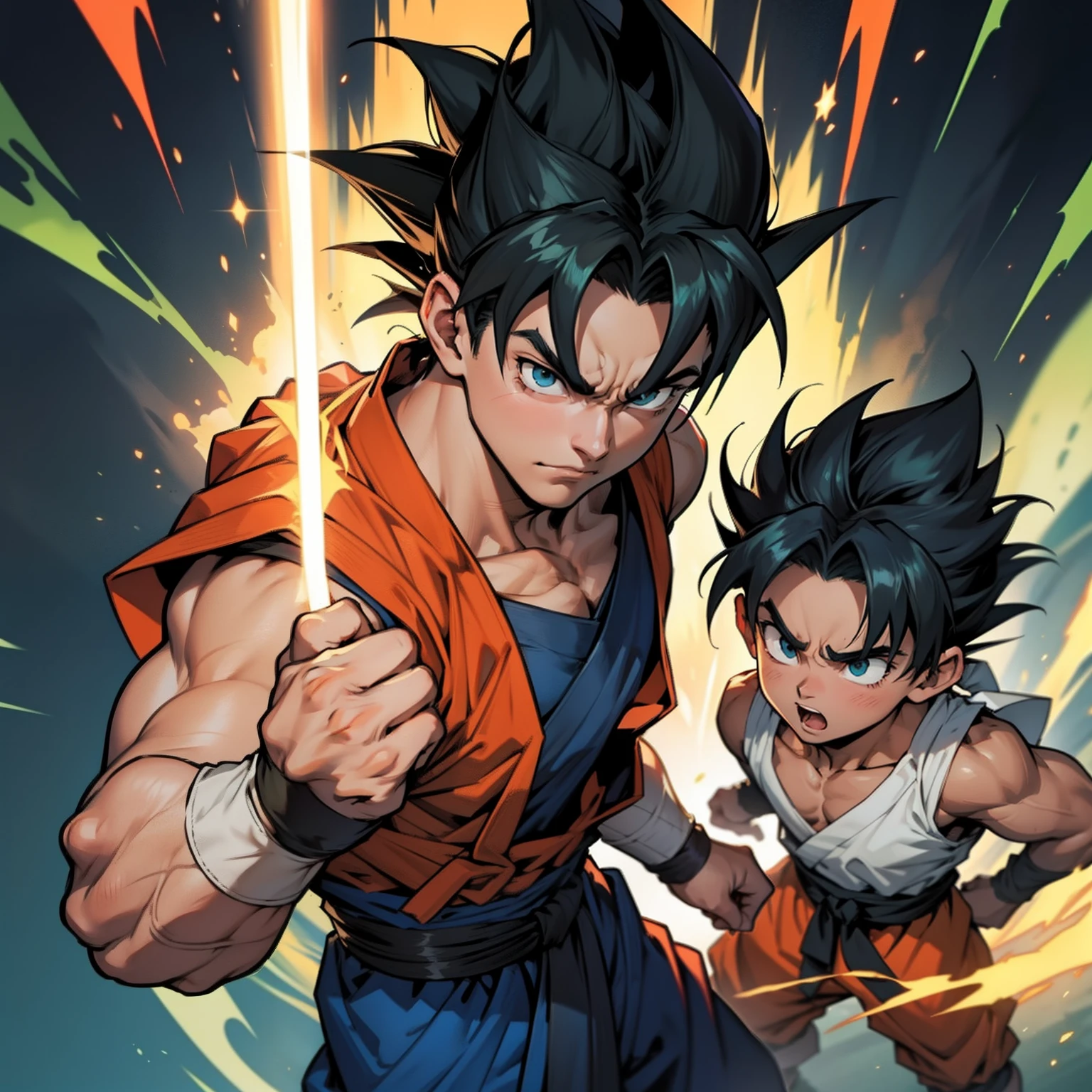 ((Two People)),(Rockman),(Very large muscles),(Very big penis),armor,(Black tentacles cling to me),Young Boy,Pause,Ninja,Sexual,Primary school students,Excited,desire,erection,Bodybuilding,,Sex,,Sweaty,Drooling,suffer,Caught by tentacles,Just a penis,Deep chest musclesStrong arms,Rockman becomes a Super Saiyan,Full body image,Double Vice Eps,Highest quality,8k,Toei animation style,Lush green temple,Vibrant color palette,Grey Skin,Well-trained, deep muscles,Naked,A body like Broly from Dragon Ball