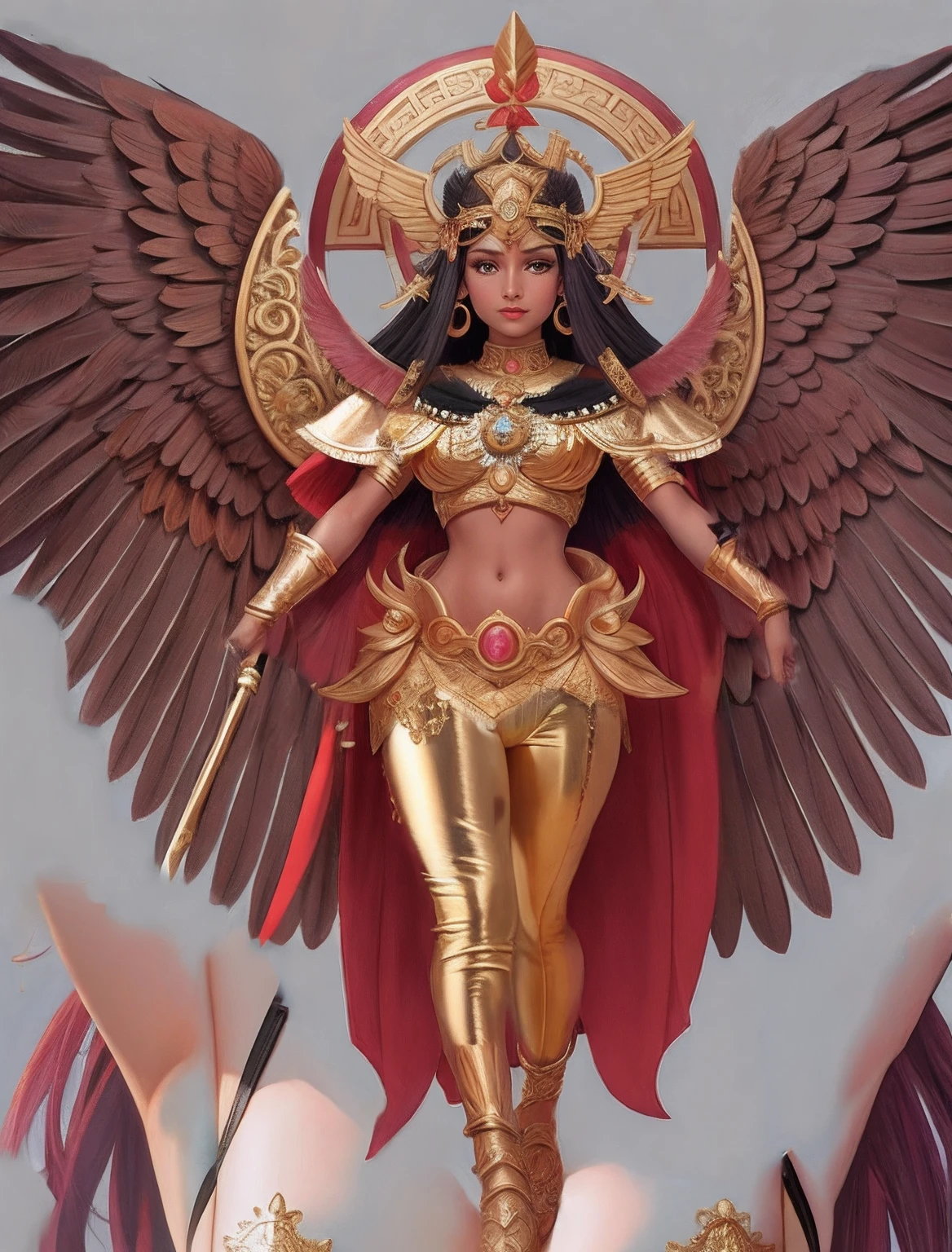Asian girl warrior with wings