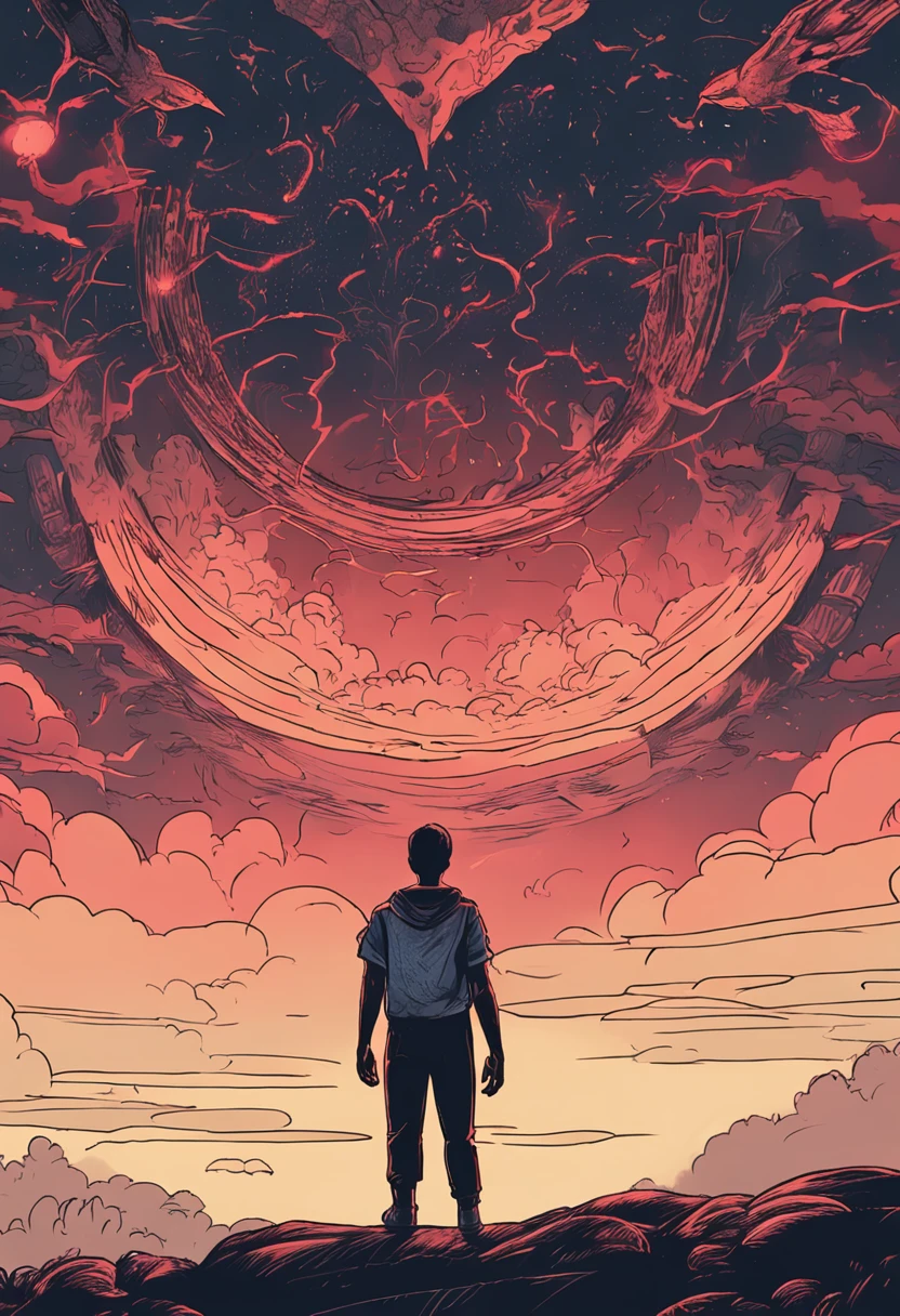 The dark-haired, indifferent youth turned his back to the crowd,The sky is an atmosphere of slaughter,The Pokémon space-time double dragon watches this person from heaven