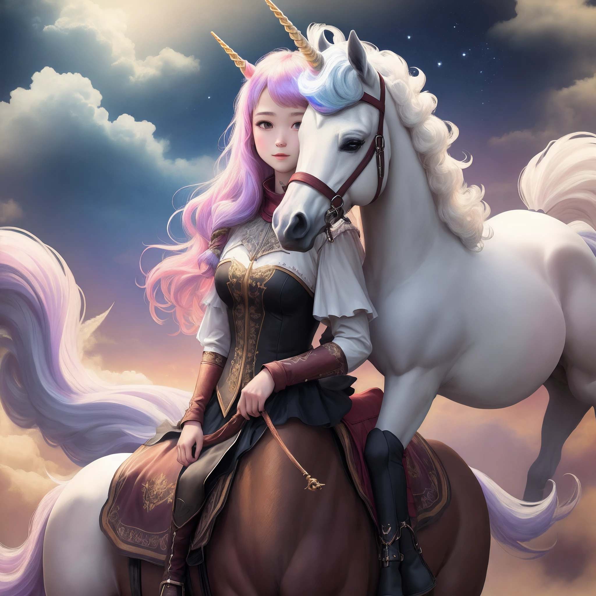 Girl on a unicorn horse