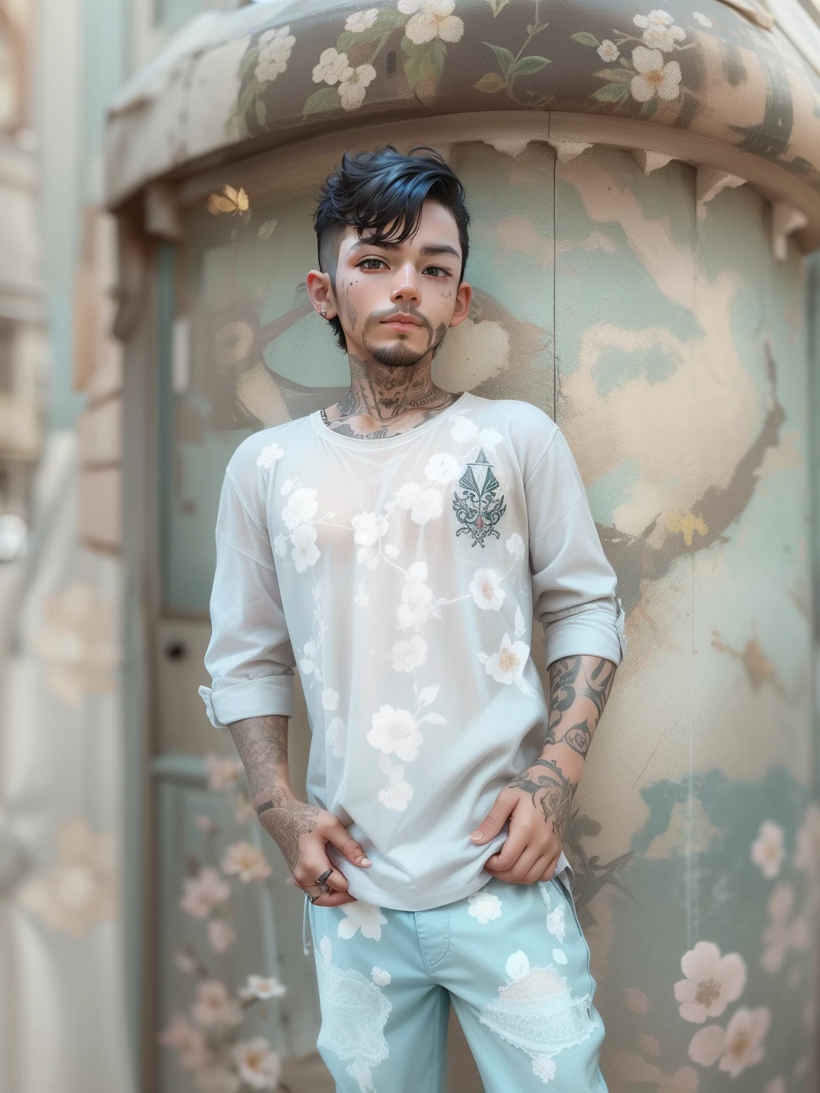 Real face little boy high details tattoo on hand Full real face on high details 8k