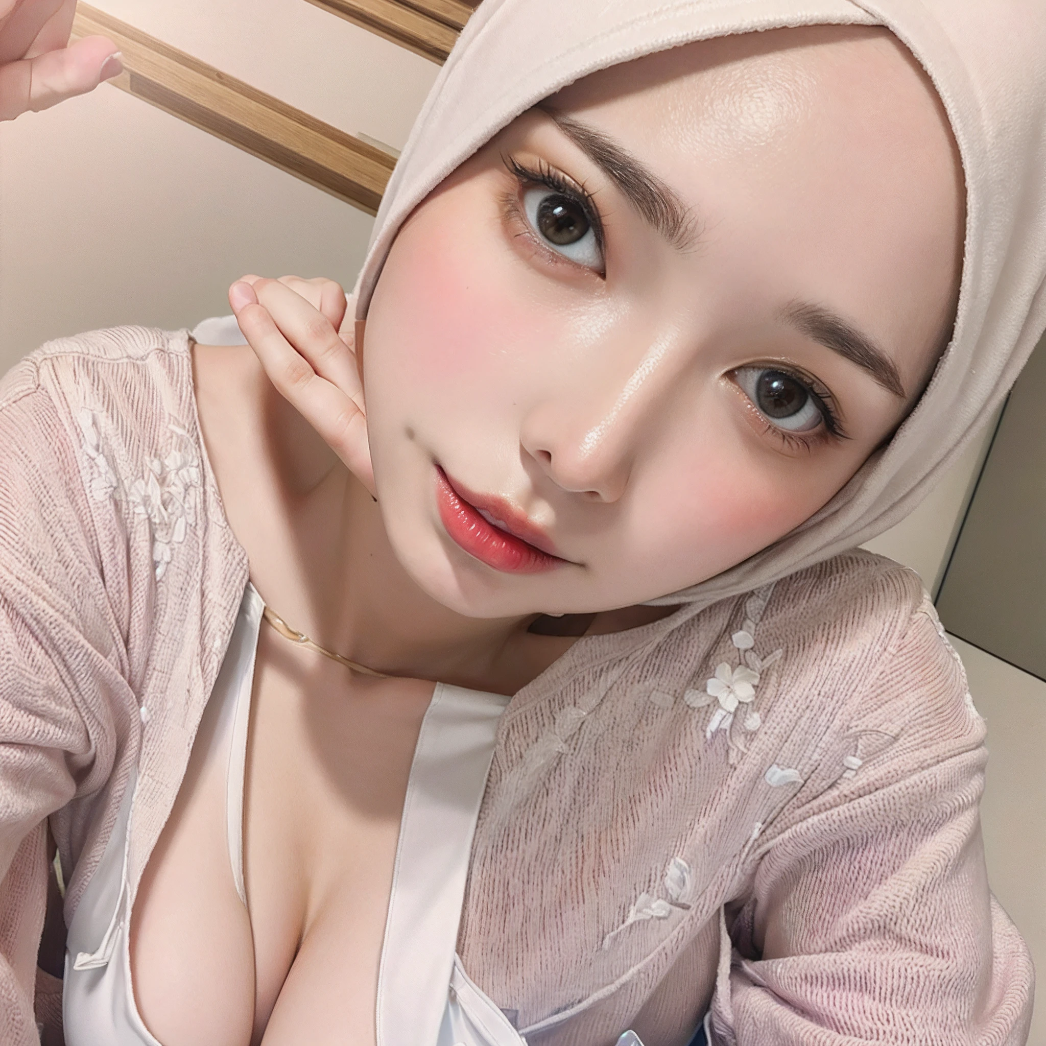a close up of a woman with a very big breast, with short hair, bust view, chest up bust shot, soft portrait shot 8 k, beautiful asian girl, hyper realistic anime, thick neck, really large bust, japanese goddess, gorgeous chinese model, large bust, photorealistic perfect body, 3/4 bust, close up bust shot, centered shoulders up view