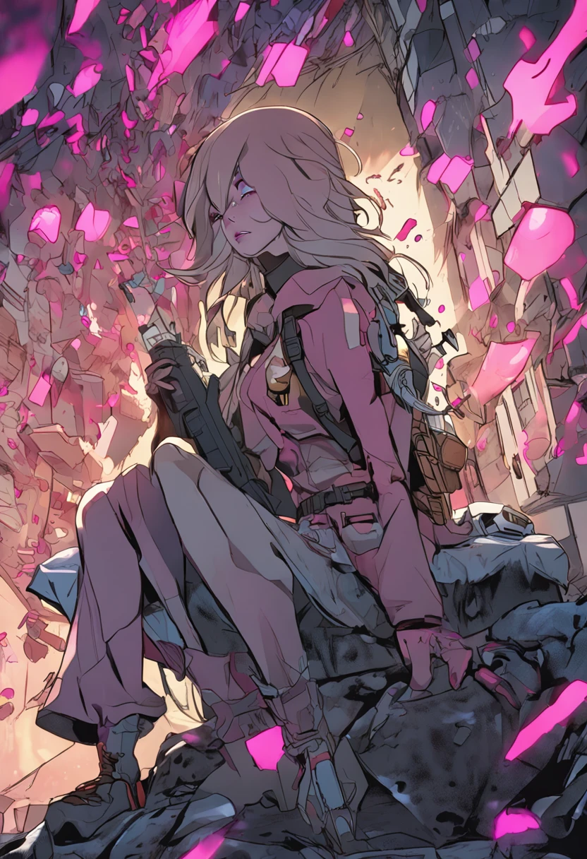 a full body shot of a woman (Holli Would) of transcendent beauty, crouching. holding a purple lightsaber. Very detailed face and skin texture, detailed eyes, double eyelids.