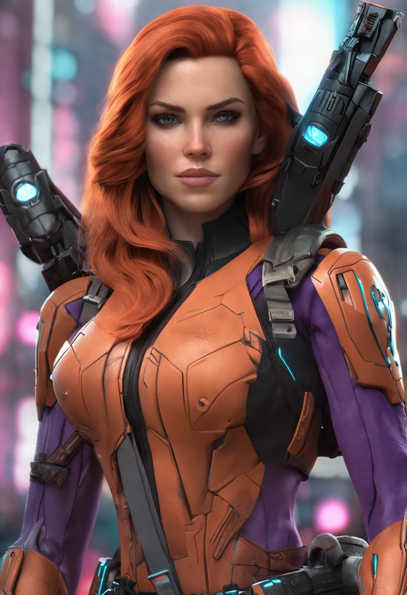 a full body shot of a woman (Mara Jade) of transcendent beauty, crouching. holding a purple lightsaber. Very detailed face and skin texture, detailed eyes, double eyelids.