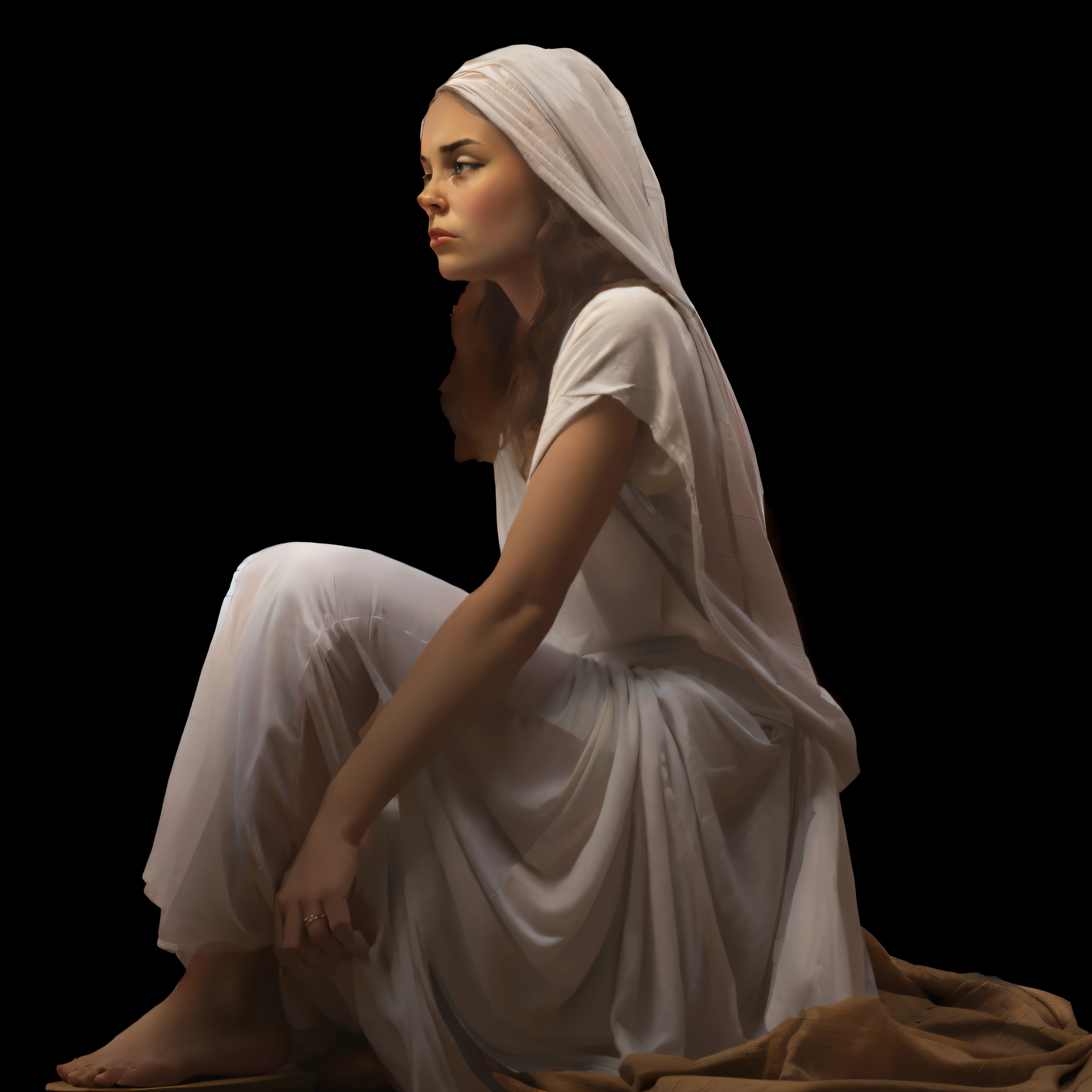 A very worried woman, Detailed, Clear