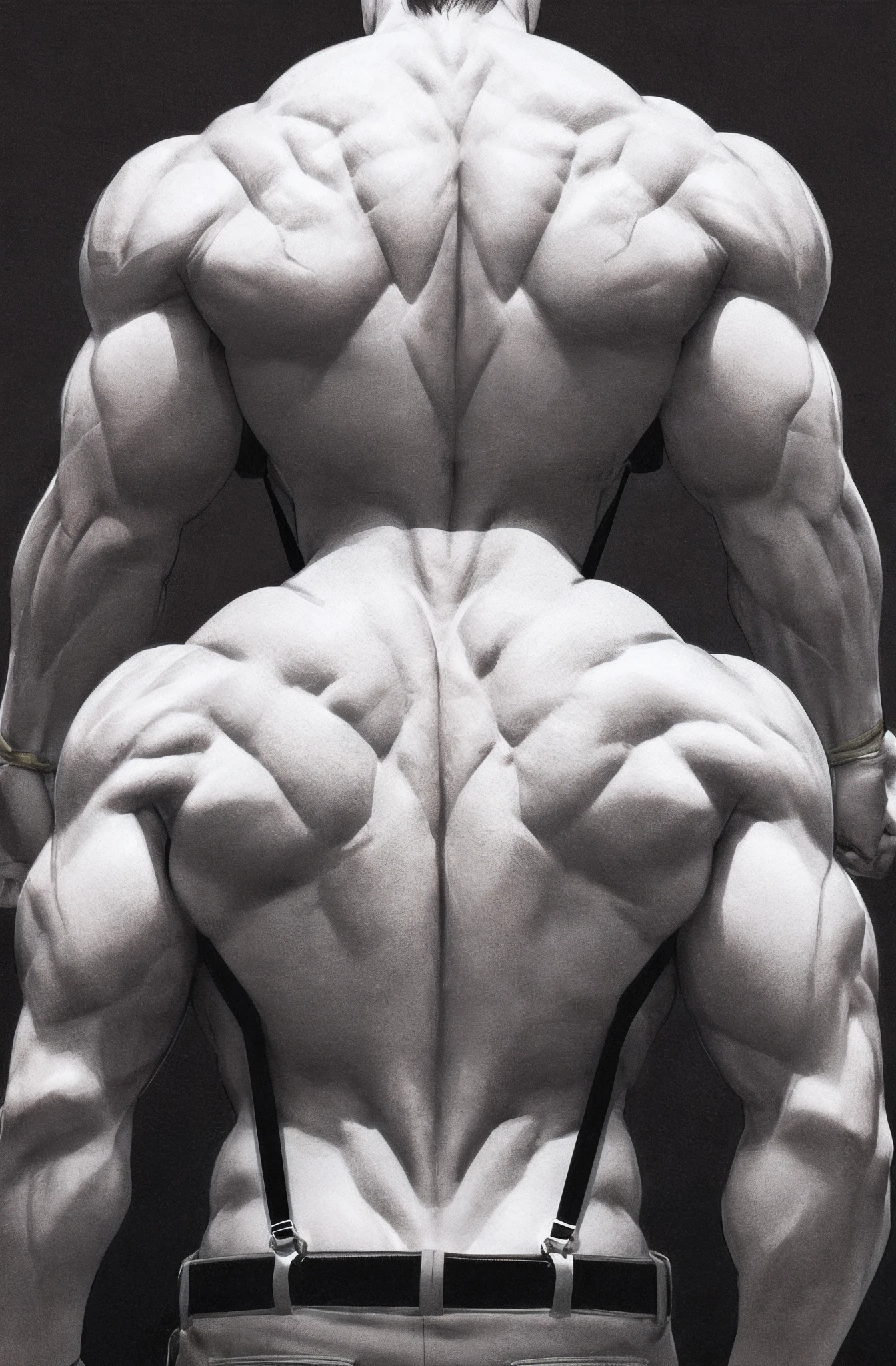 Macho man,Back Shadow,musculature,Suspenders,The upper part of the body