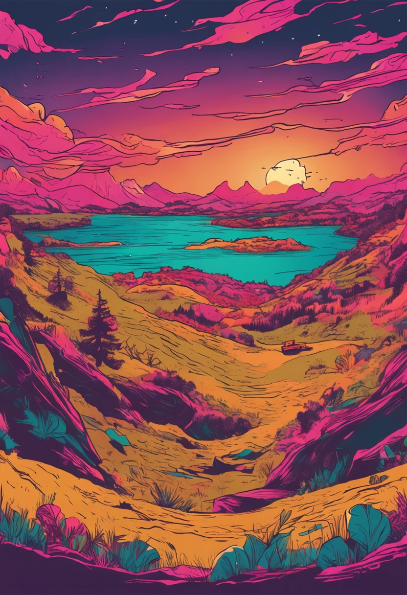 Image of a spectacular dawn with vibrant colors filling the sky. The camera begins to slowly approach an open book on a table, where it reads "The Power of Overcoming".