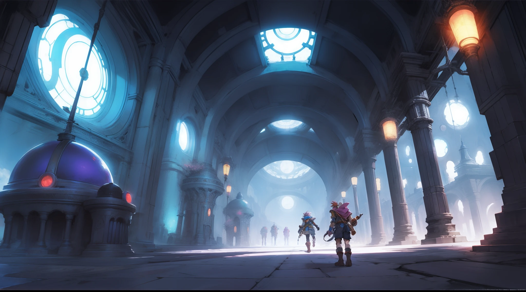 chrono trigger futuristic atmosphere with domes