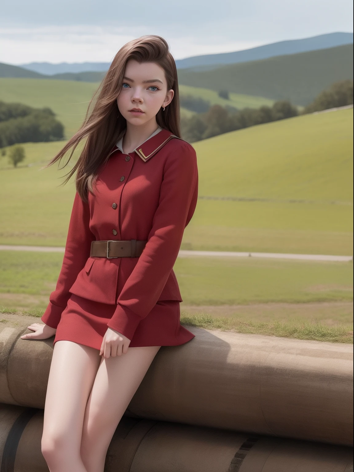 Anya Taylor-joy in soviet union, collective farms, soviet outfit