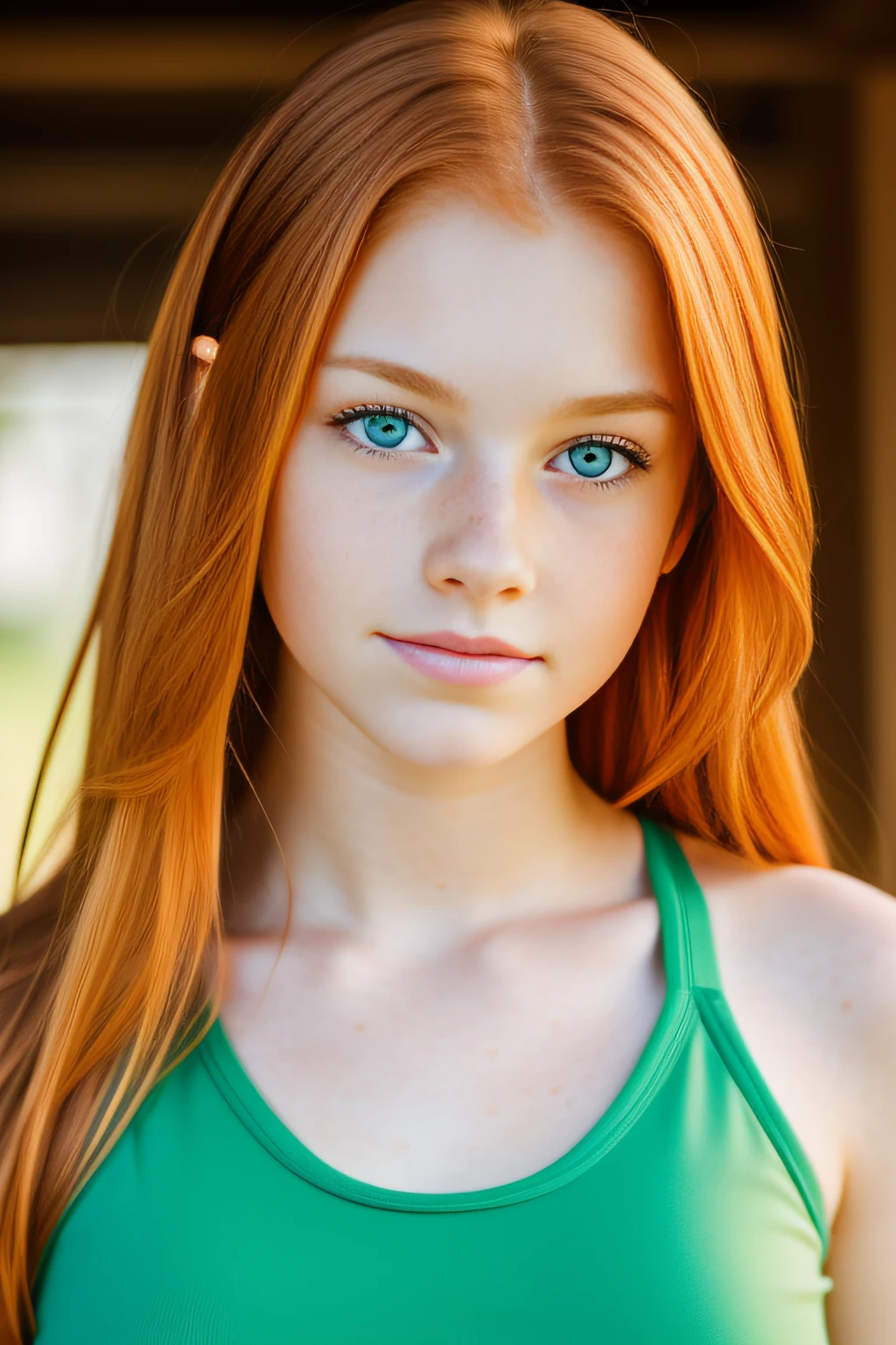 1girl in, age14, Solo, Aesthetic artwork, irish  redhead, wavy ginger hair, shoulder length ginger hair, gray eyes, light grey eyes, some small freckles, pale skin, small breasts, runners body, fullbody shot, perfect tense, (textured skin, skin pores:1.1), (moles:0.8), imperfect skin, goosebumps, wearing high school uniform, in a soccer field, staring staring away at nothing, sad, depressed expression, (extremely detailed 8k wallpaper), soft lighting, high quality, film grain, Fujifilm XT3 sharp focus, f 5.6, 50mm, High Detail, Sharp focus,(natural light), (seductive), Realistic, ultra realistic, photo realistic, crazy details, complex details, hyper detailed,