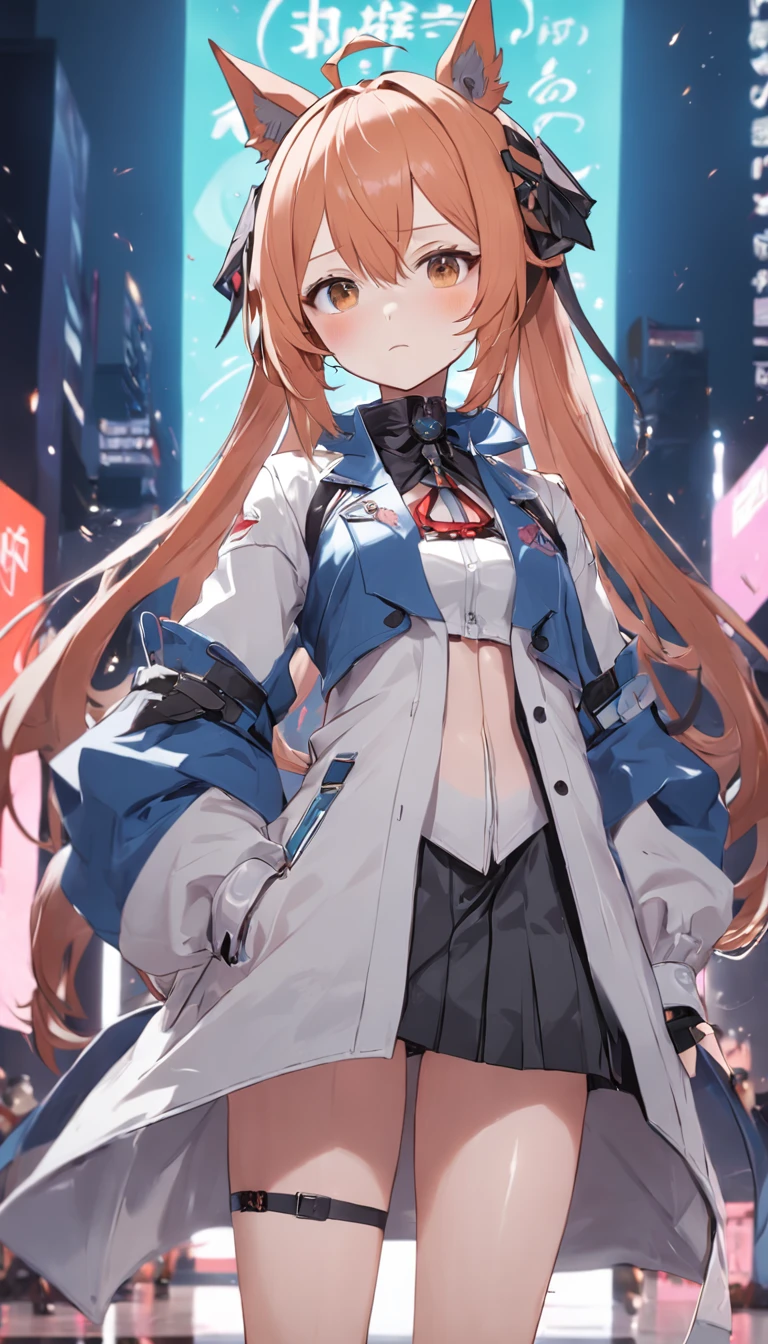 "front view, vtuber model, live 2d model, character, arknights, No background."