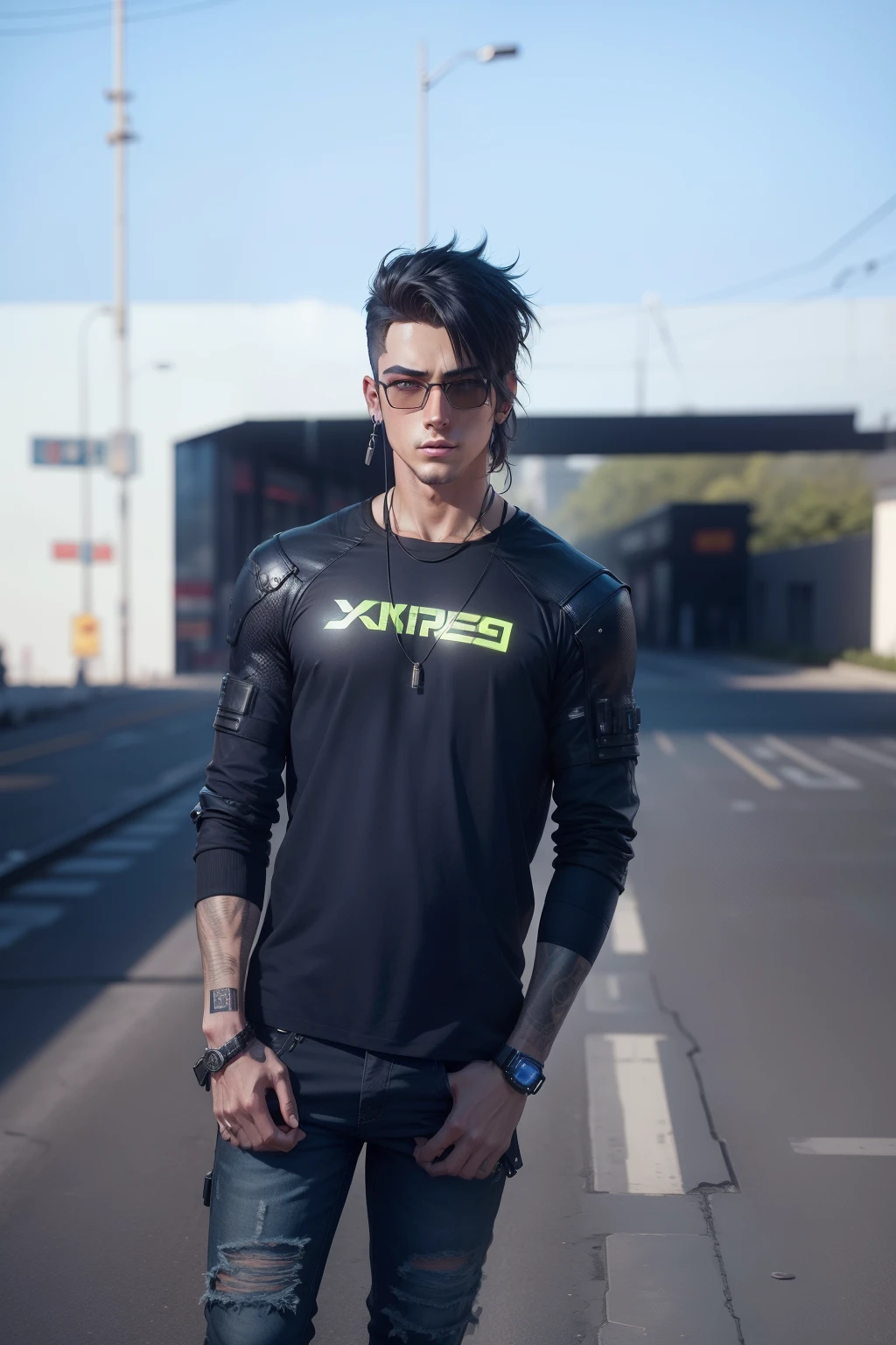 Change background cyberpunk handsome boy.realistic face. 8k ultra realistic.