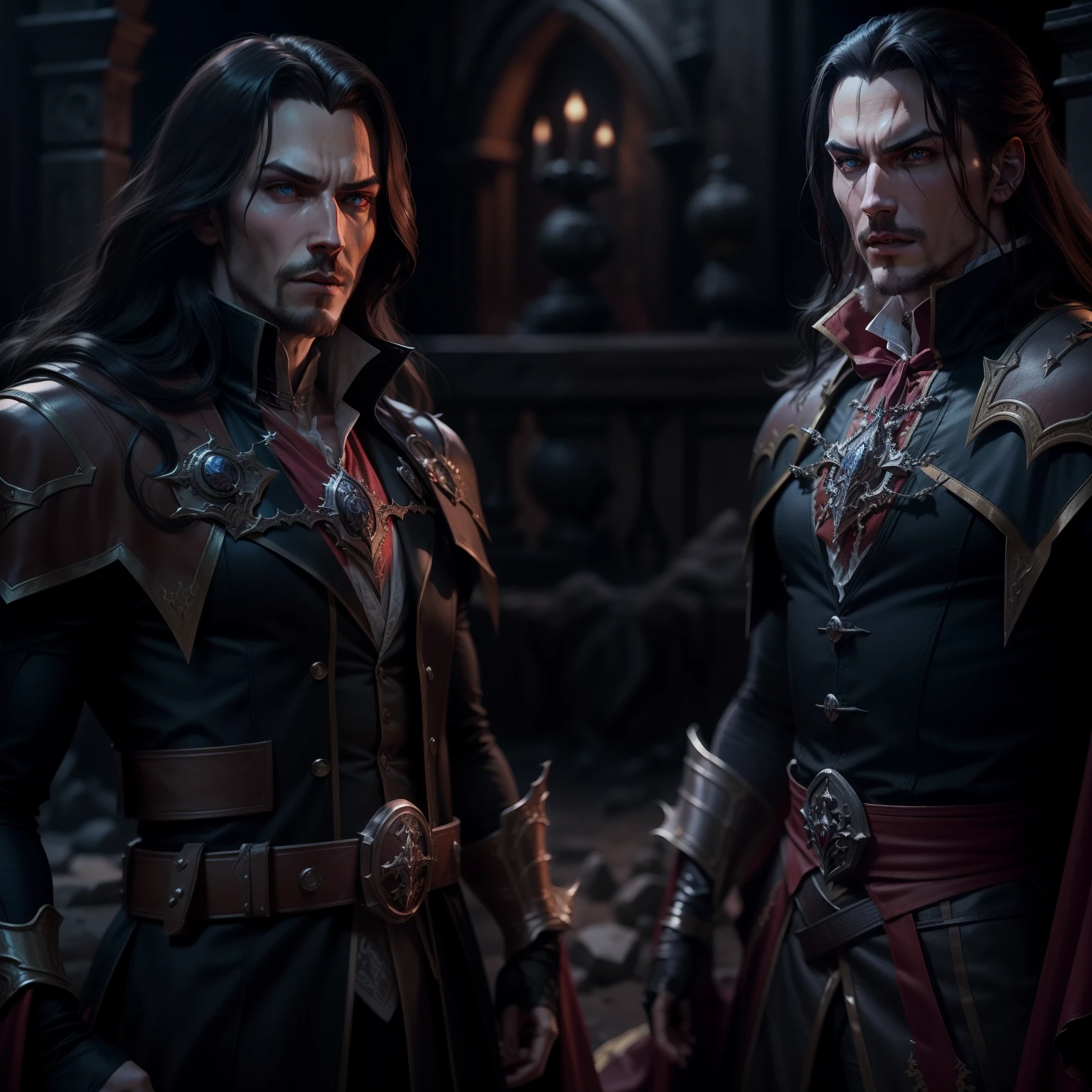 Castlevania Shadow Lord hyper realistic super detailed Lord Dracula hyper realistic super detailed Dynamic shot Cinematic scenes from the movie Characters