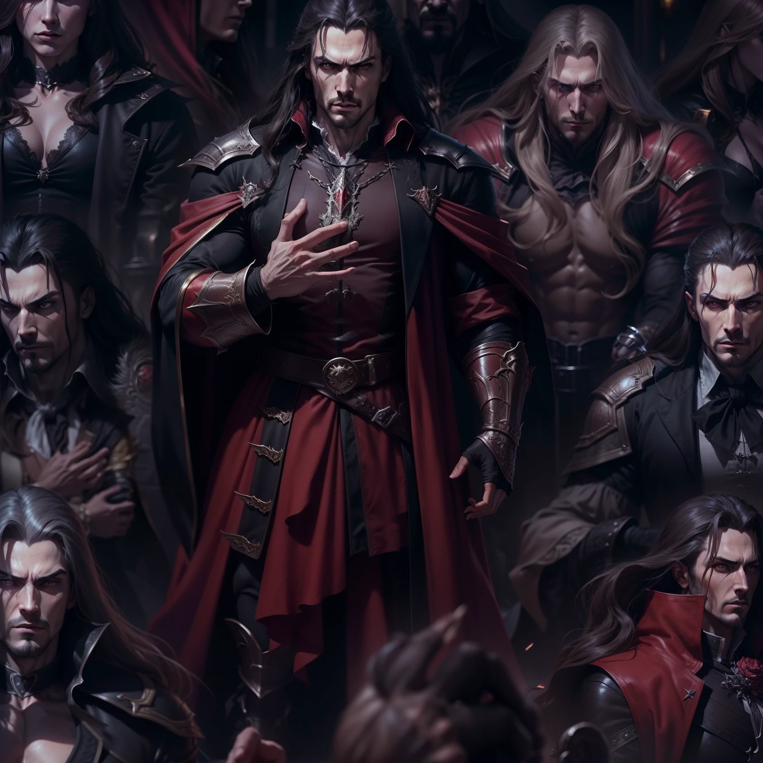 Castlevania Shadow Lord hyper realistic super detailed Lord Dracula hyper realistic super detailed Dynamic shot Cinematic scenes from the movie Characters