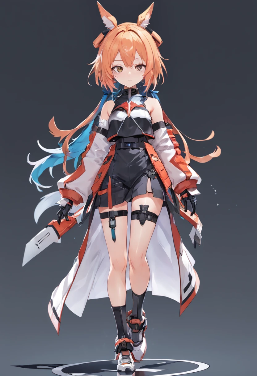 "front view, character sheet, vtuber model, live 2d model, character, arknights, No background."