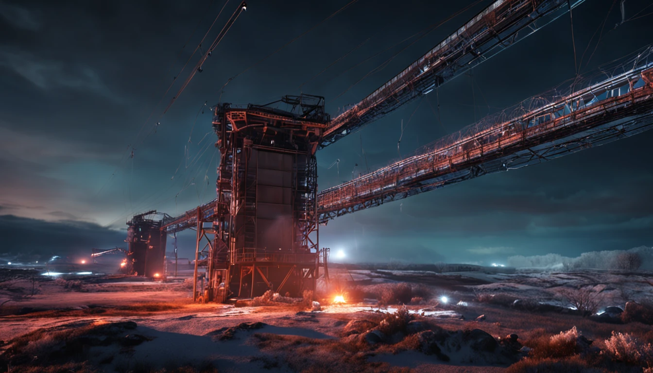 Vulkan bei Nacht, Steel and electricity, Blaue Qualle, High-resolution 4K