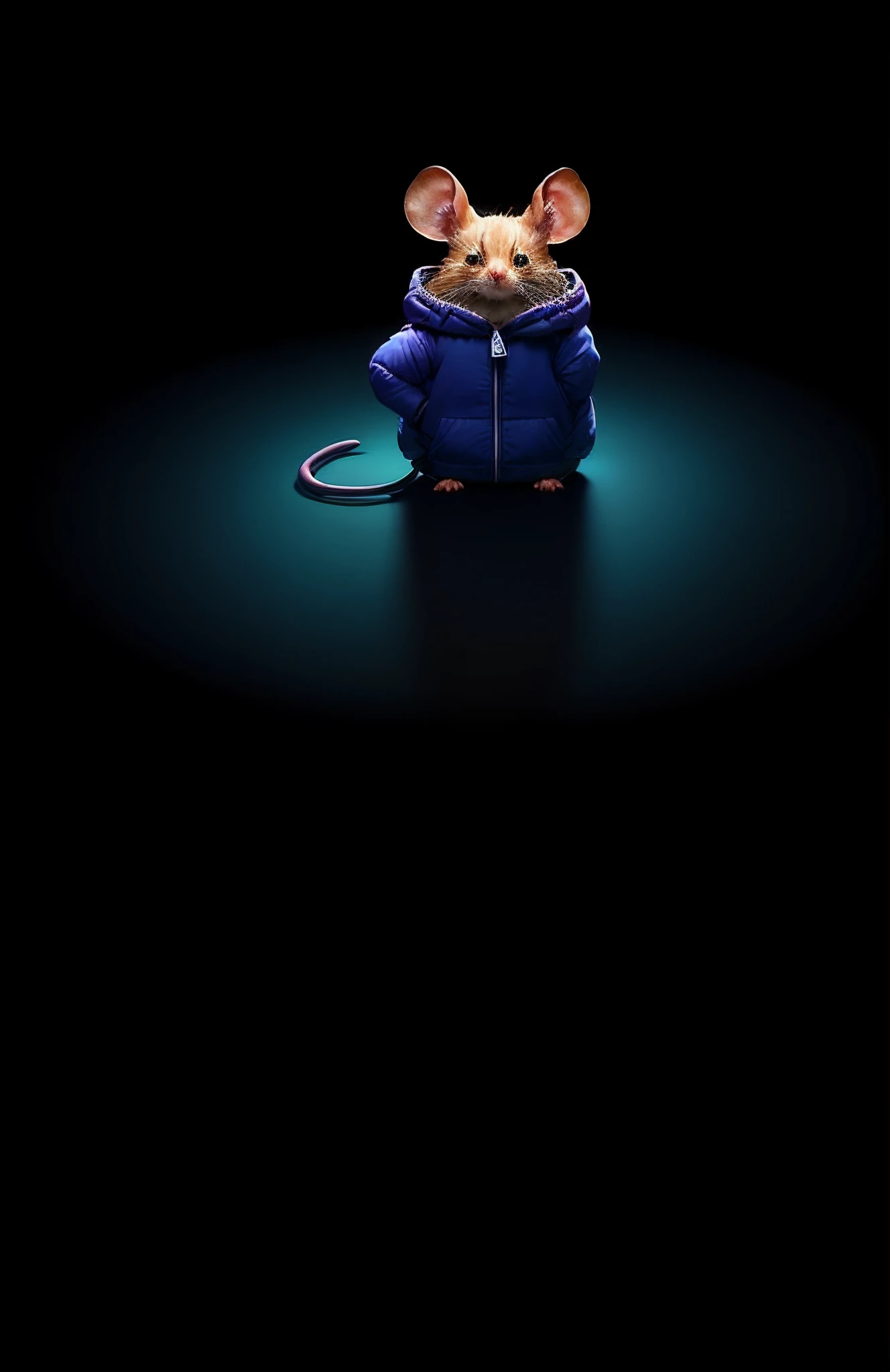 Mouse in jacket, full bodyesbian, movie light effect, 3D art, Cute and quirky, Fantasy art, Bokeh, Hand-drawn, Digital painting, Soft lighting, 4K 分辨率, Photorealistic rendering, highly detailed cleaning, Photorealistic masterpiece, Professional photography, simple space background, flat white background, isometry, vibrant vector
