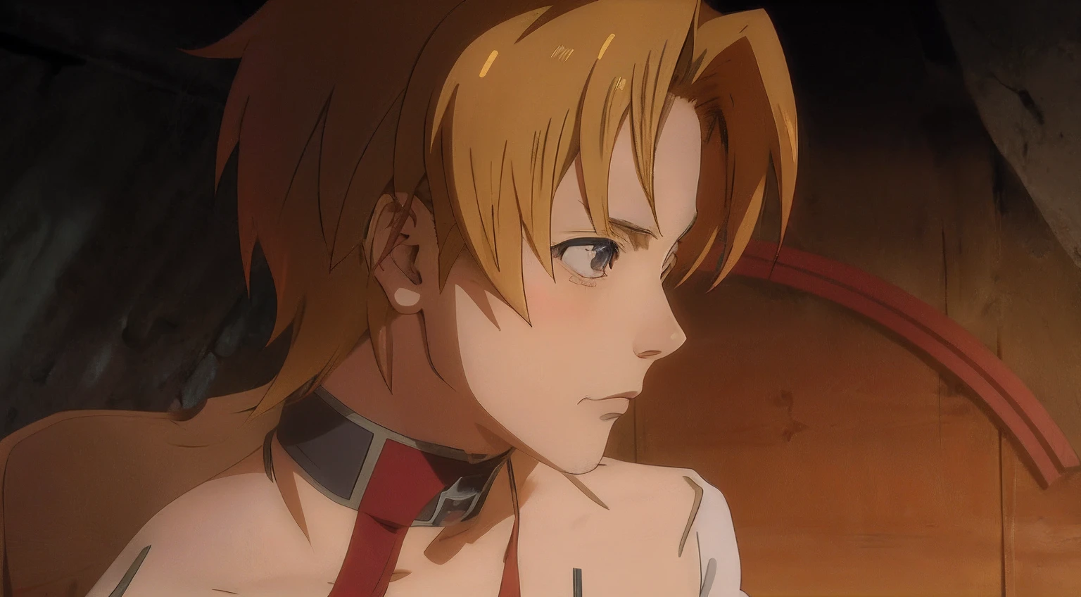 anime image of a man with blonde hair and a tie, rin, today's featured anime still, anime still, screenshot from the anime film, still from anime, in the anime film, ( ( ( rudeus greyhat ) ) ), anime still image, mushoku tensei, anime film still, animation still, animesque, last exile anime