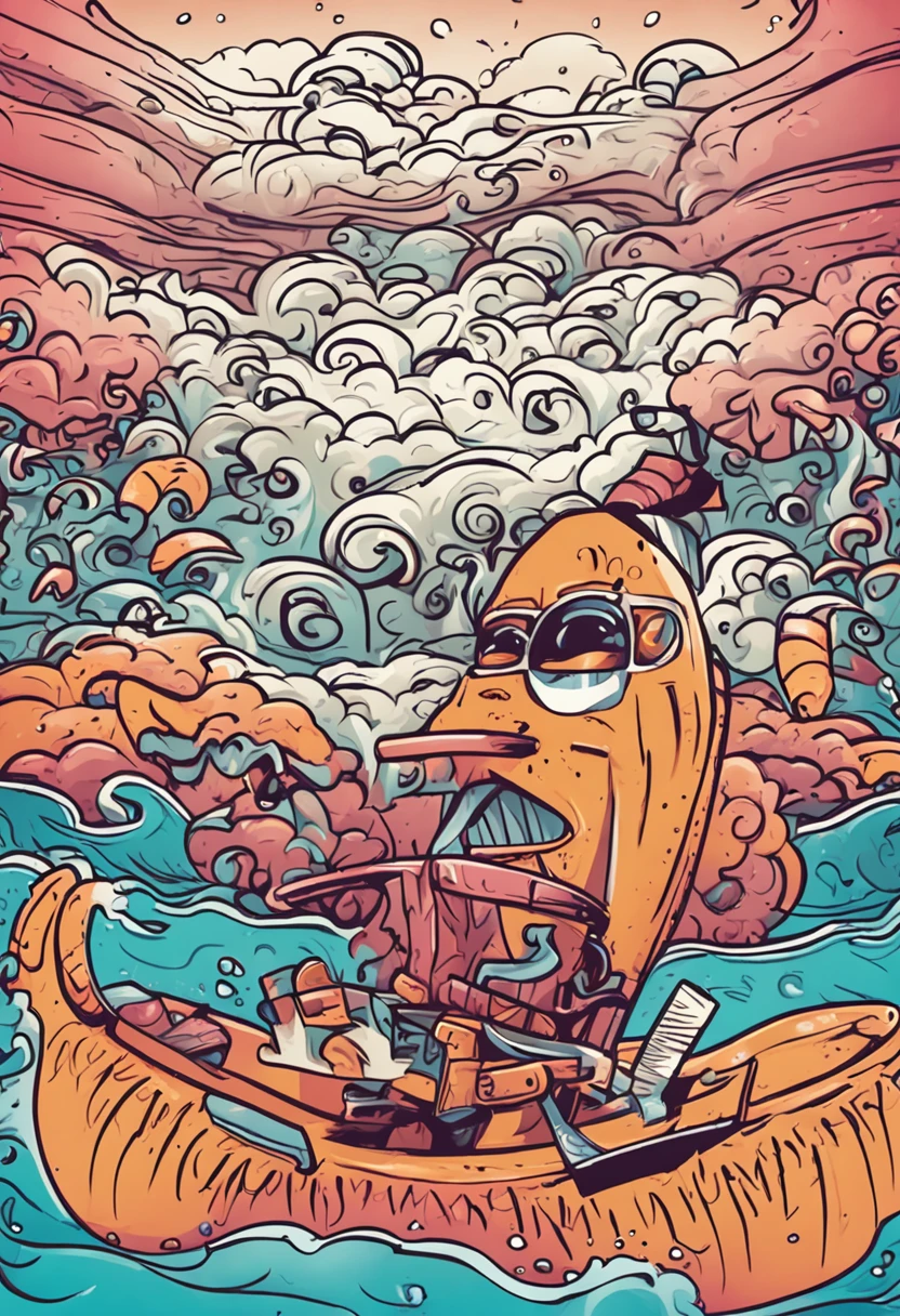 un pez con bigotes saltando sobre el agua