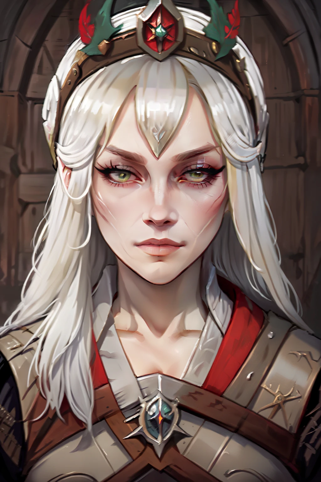 priscillaW3, (The Witcher 3 Priscilla), 1girl, solo, long blonde hair, green eyes, blonde hair, long sleeves, red hat, (medieval:1.5), best quality, masterpiece, ultra-detailed, award winning art, (portrait), (looking at viewer:1.1), (front view:1.1), (facing camera), monochrome, (ratatatat74), (black and white), manga,