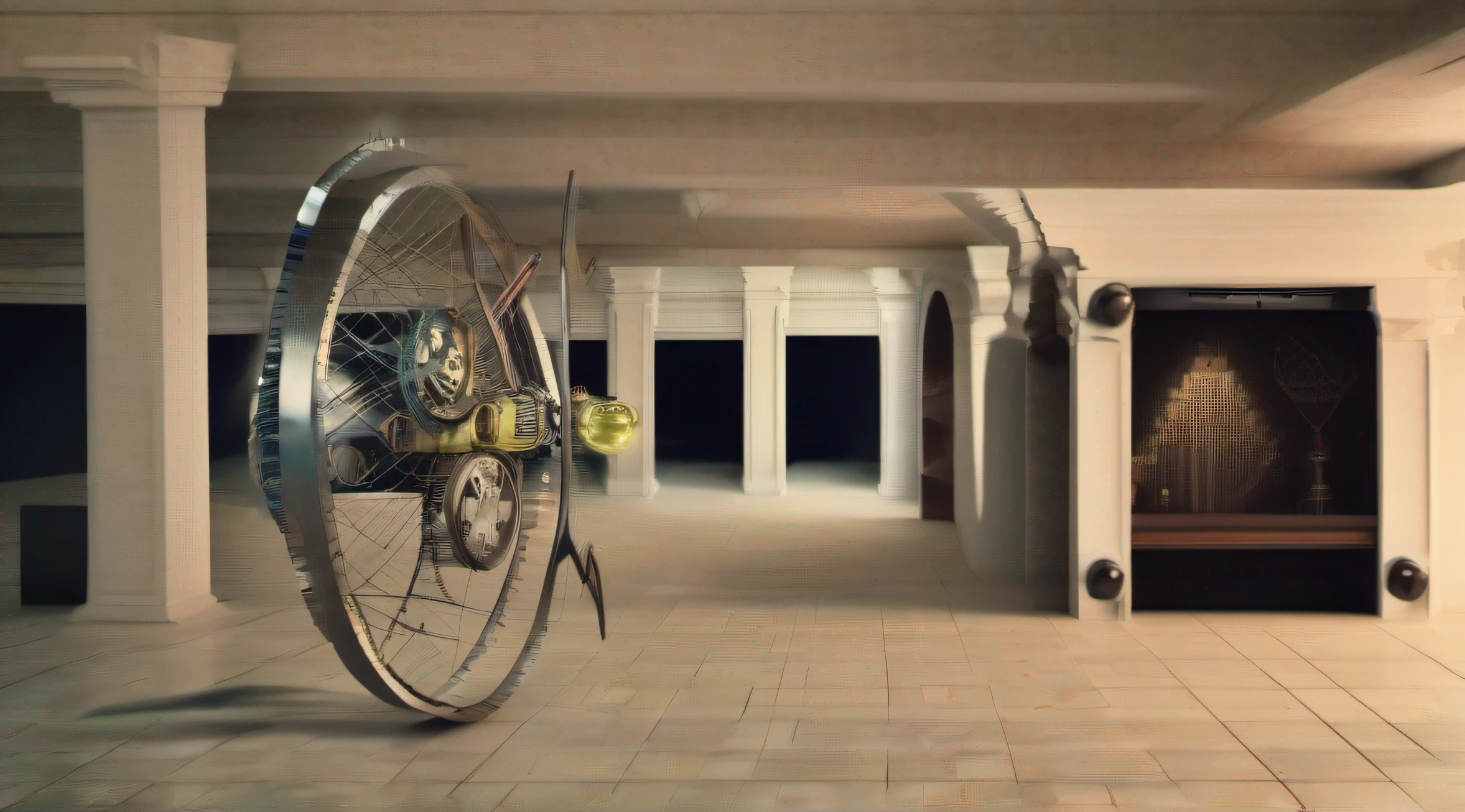 title: "Cronos: Desvendando as engrenagens do tempo" Create an intriguing and captivating image for a video thumbnail based on the tale "Cronos: Desvendando as engrenagens do tempo". The image should capture the essence of time travel, with gear and watch elements mixed with futuristic and mysterious elements. Adicione respingos de luzes brilhantes e sombras profundas para criar um clima de suspense. Incluir imagens dos quatro protagonistas - Dr. Julian Kessler, Eva Reynolds, Alexander Falk and Victoria Sutherland - in poses that convey determination and reflection. no centro da imagem, highlight the Eternity Clock as a focal point, temporal energy irradiation. Colors should be rich and contrasting to draw attention. The image should capture the sense of mystery, aventura, e descoberta que permeia o conto.