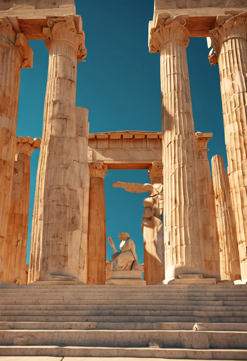 imagens da grecia antiga tendo com exemplo o templo de athena, realista, 8k