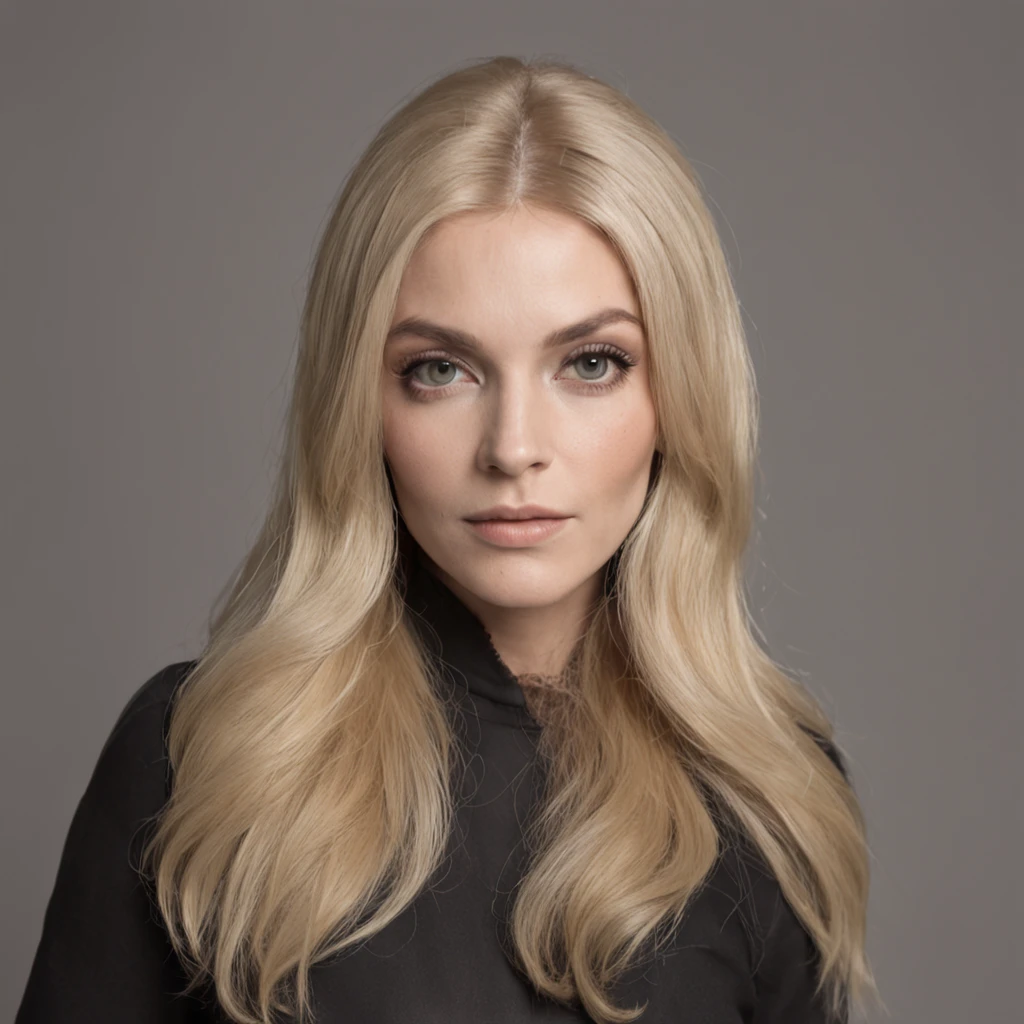 Blonde woman with long hair and black jacket in the living room, The woman looks like Sharon Tate, profile image, yelena belova, irina nordsol kuzmina, 3 2 - years, aleksandra waliszewska, anastasia ovchinnikova, 30 years old woman, 3 0 years old woman, 3 6 years old