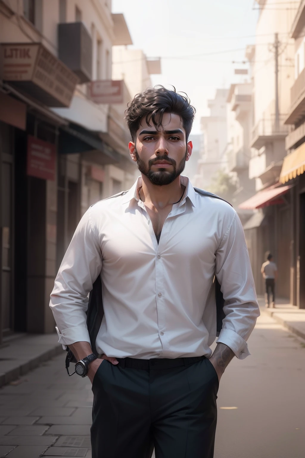 Change background cyber Pankh realistic face ultra real 8k boy