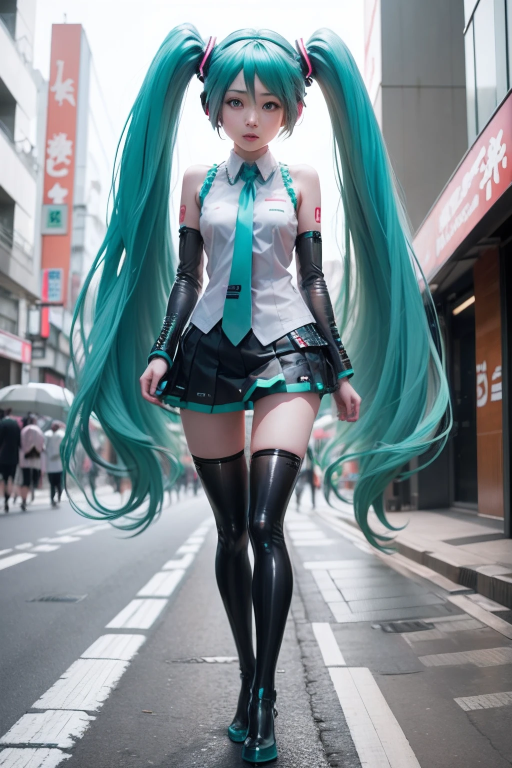 all naked on Tokyo street Hatsune Miku