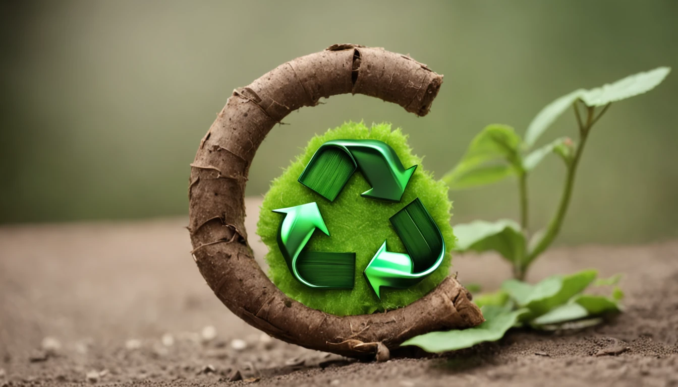 A visual reminder of the importance of sustainability, perhaps in the form of a recycling symbol, a green leaf or a positive message about protecting the environment.