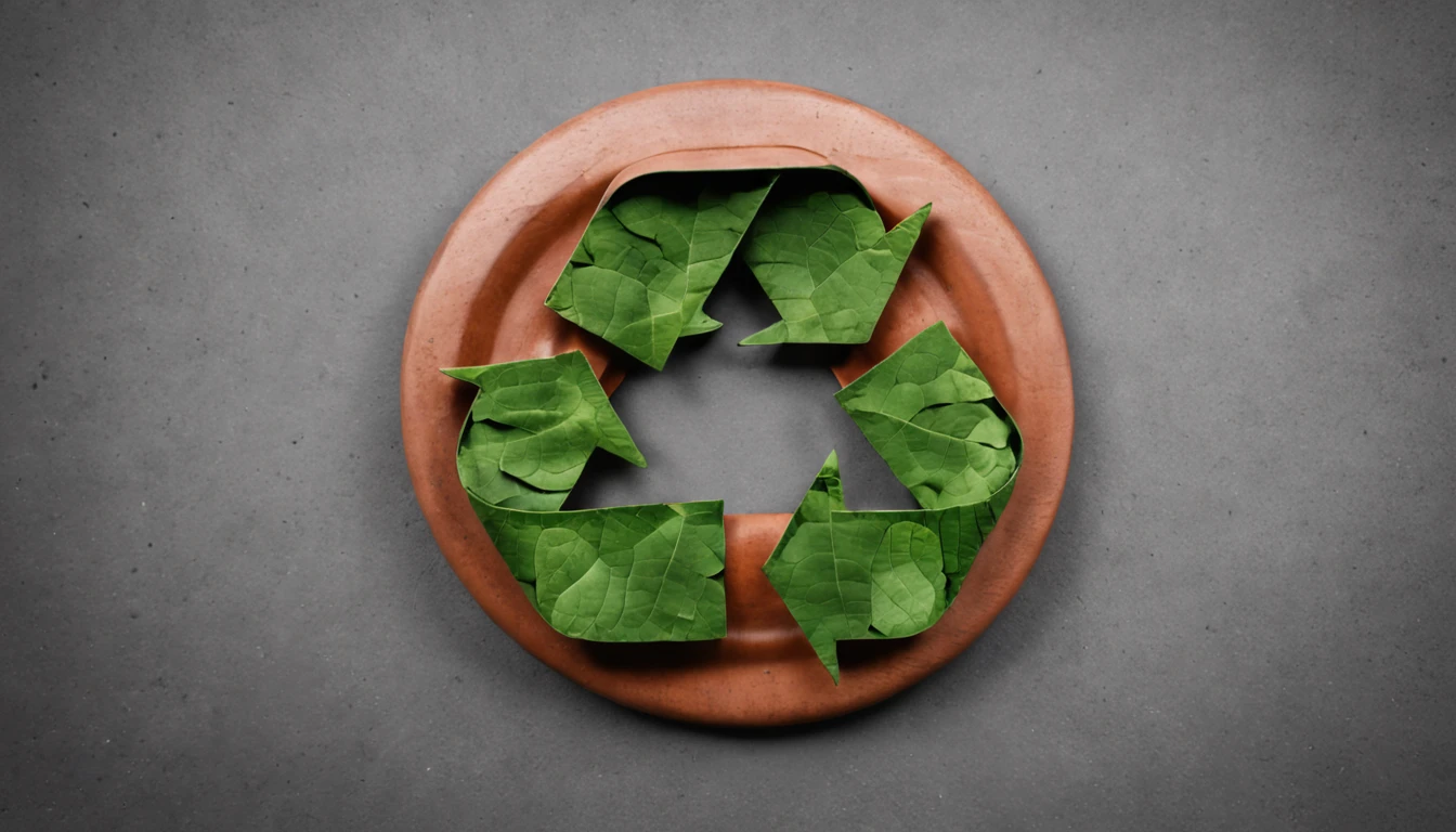 A visual reminder of the importance of sustainability, perhaps in the form of a recycling symbol, a green leaf or a positive message about protecting the environment.