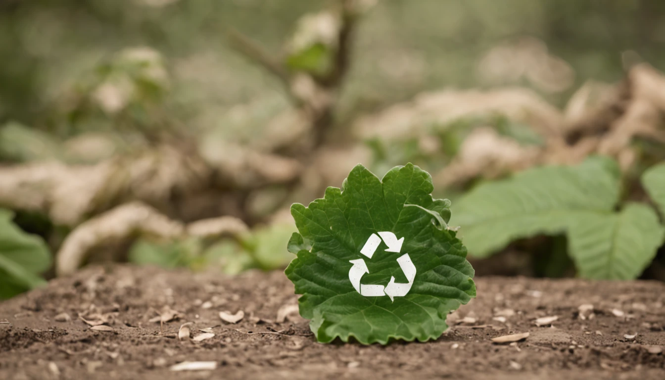 A visual reminder of the importance of sustainability, perhaps in the form of a recycling symbol, a green leaf or a positive message about protecting the environment.