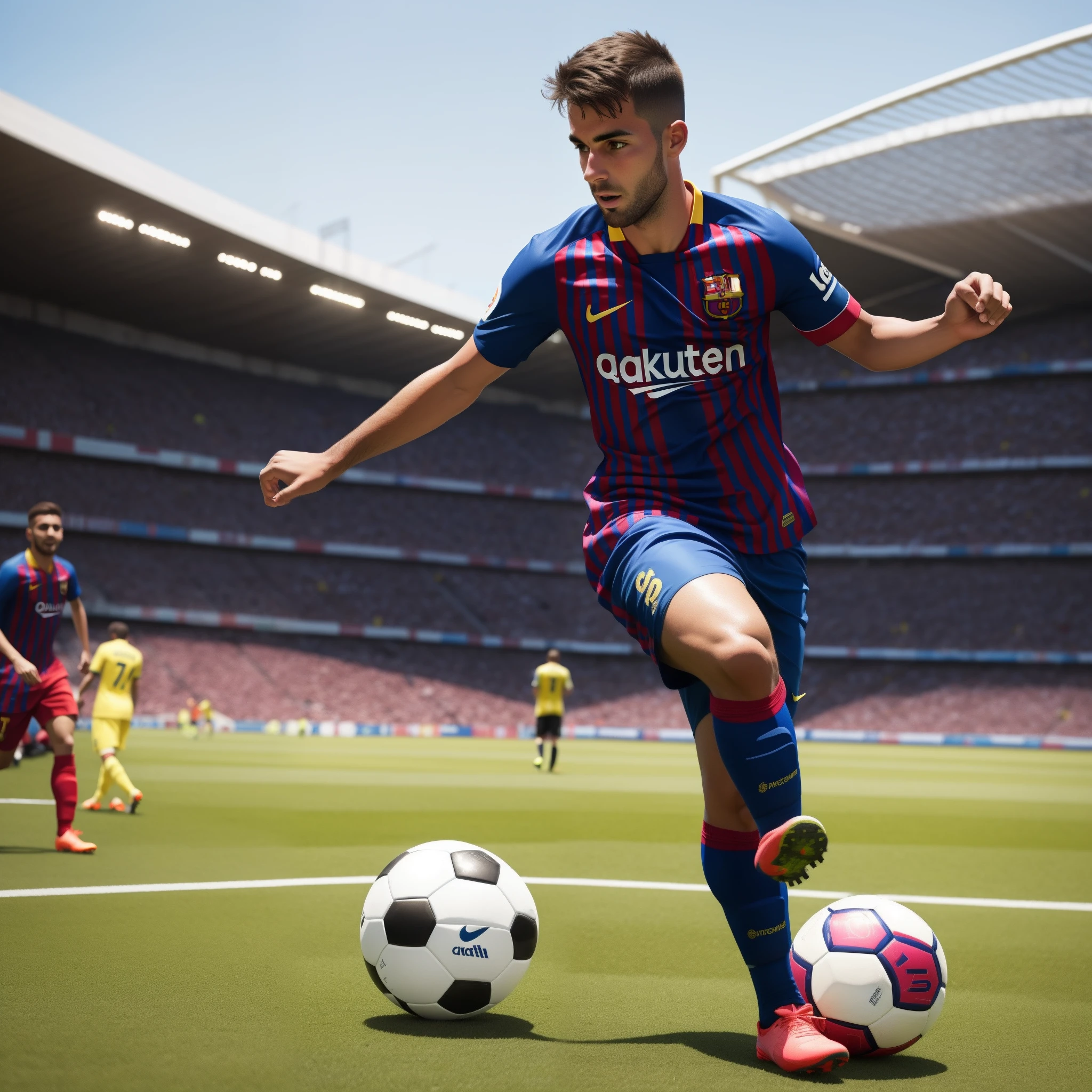 Soccer player in Barcelona