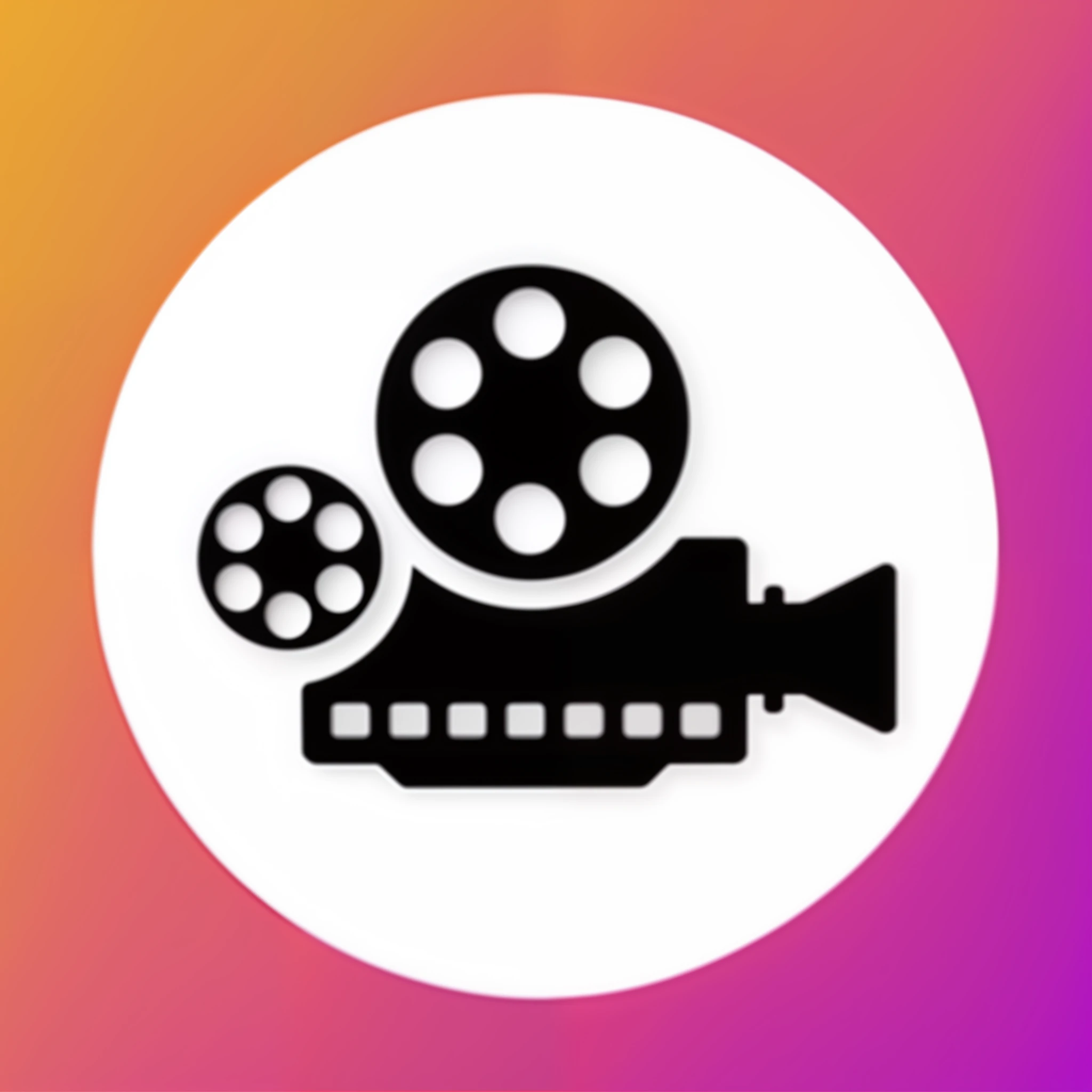 a white circle with a film camera and a film coil, Cinemascope, filmática, Cinemascope, cinematographic, Filmpunk, instagram story, cinematografic, film camera style, Popular no Instagram, cinematográfic, kinematics, video animation, estilo de filme, Cinéastica, captura de filme, Filmes, movie illustration, vazamentos de filmes
