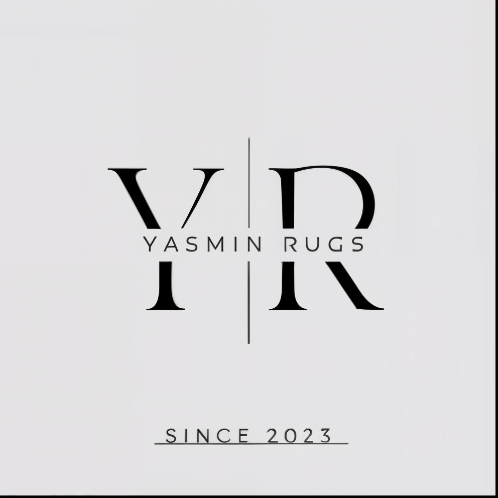 a close up of a white and black logo with the words yr, rugs, areas rugs, vr, year 2 0 2 2, black and white logo, persian rugs, inspired by Vladimír Vašíček, y, vintage retro, minimalistic logo, inspired by Yasar Vurdem, rug, logotype design, logo, logo, logos