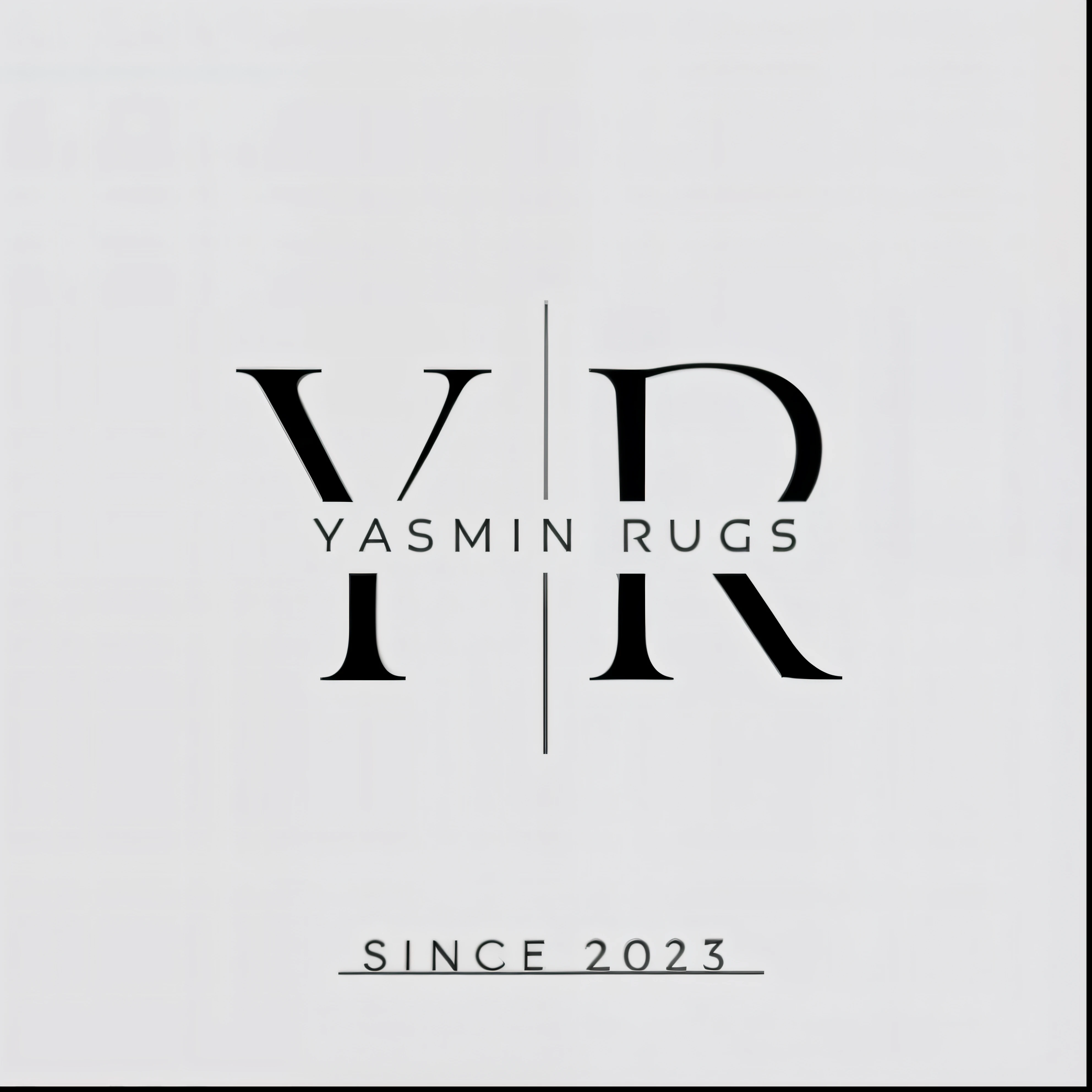 a close up of a white and black logo with the words yr, rugs, areas rugs, vr, year 2 0 2 2, black and white logo, persian rugs, inspired by Vladimír Vašíček, y, vintage retro, minimalistic logo, inspired by Yasar Vurdem, rug, logotype design, logo, logo, logos