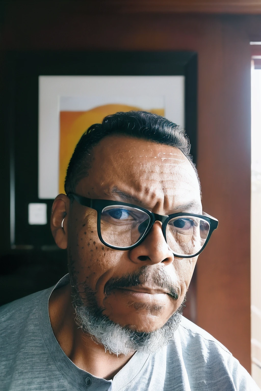guttovendo1, Portrait of a man with glasses, fundo preto, (pele altamente detalhada:1.2), 8k UHD, DSLR, soft lighting, alta qualidade, filmic grain, Fujifilm XT3