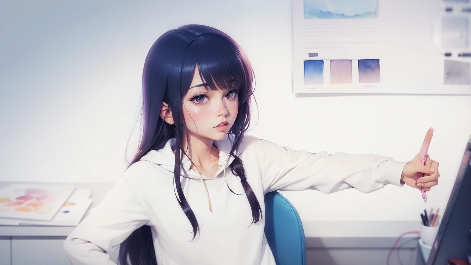 illustration watercolors anime realistic cartoon
