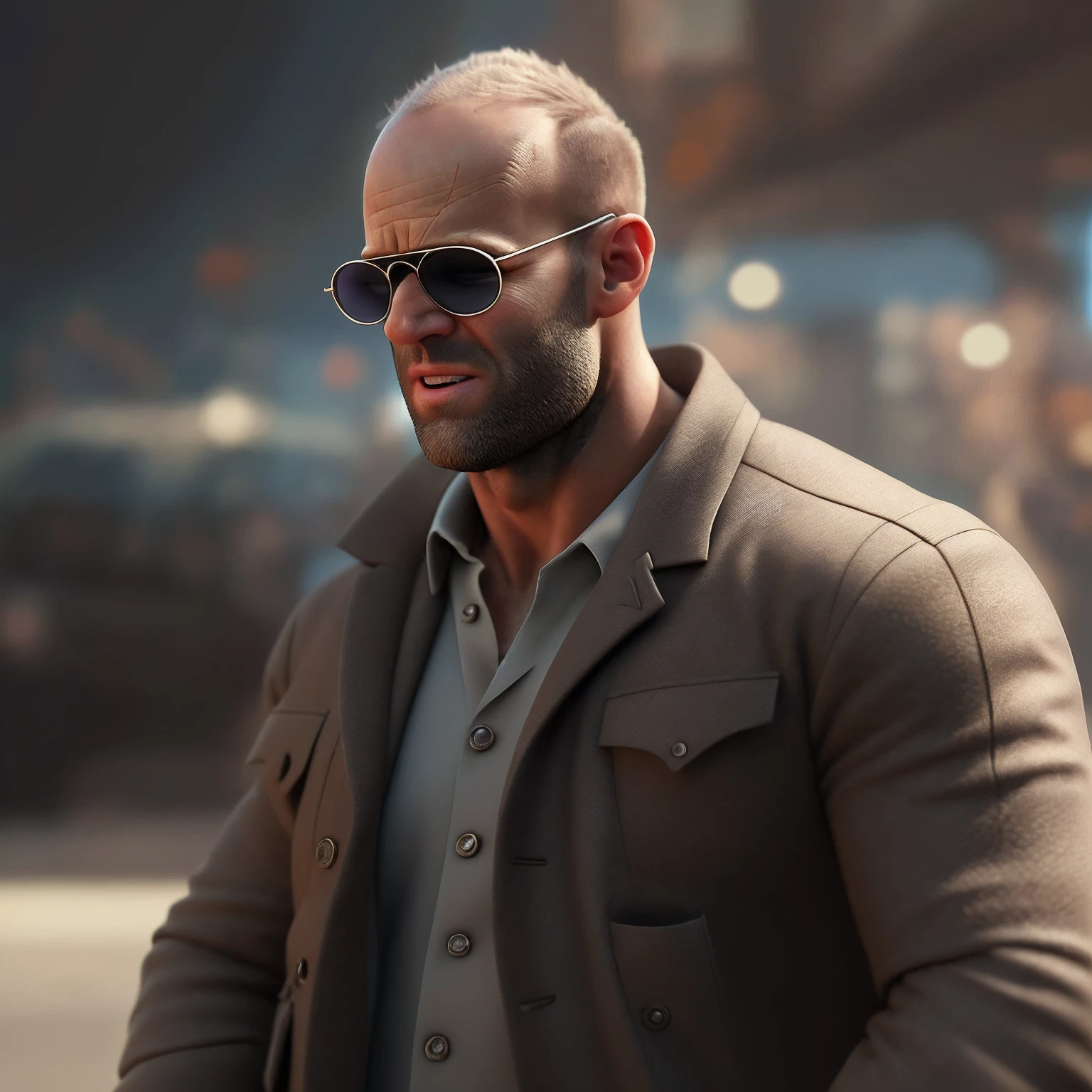 cbzbb, Jason Statham, personagem, fofo, pequeno, bonito, Devian Art, Trending Artstation, Digital Art, Detailed, Cute, Realistic, Humanoid, Character, tiny, Cinematic Sho, Cinematic Lights, Jason Statham, parece bravo, Looks happy