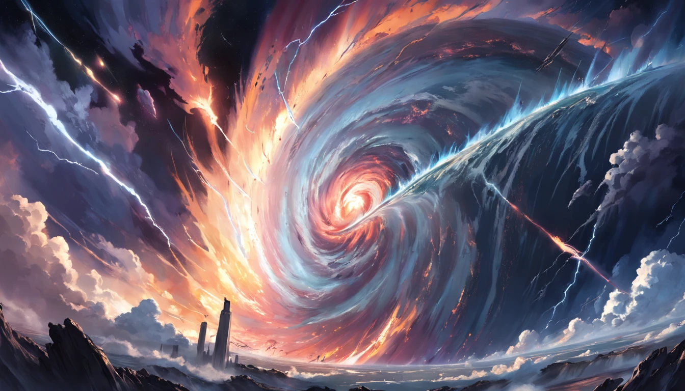 Space hurricane destroying Earth