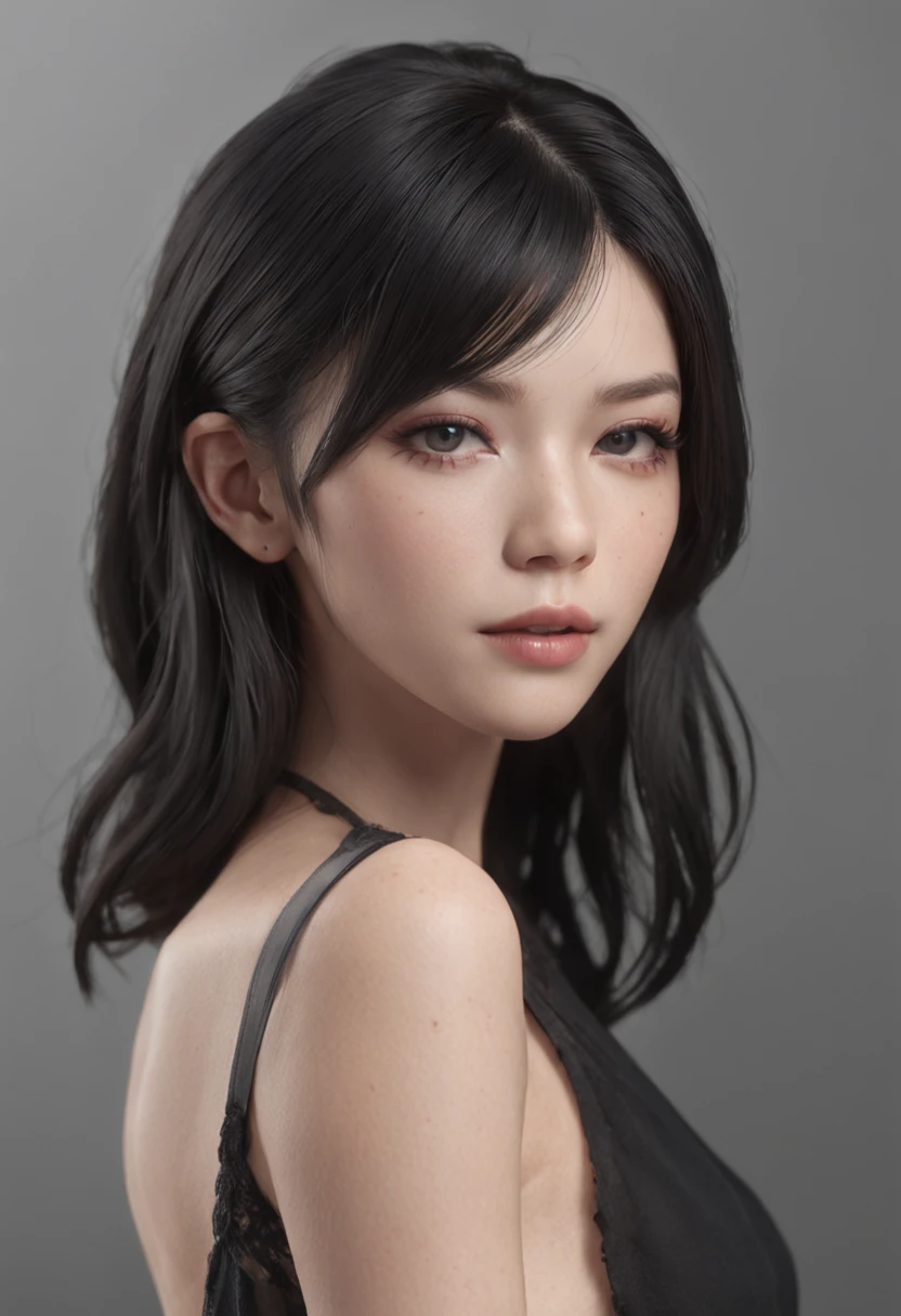 Black hair, short hair, blue eye color, black eyeliner, tattoo, full body, 8k sakin, 8k detail, ultra realistic face, ultra quality, ultra realistic, 8k skin detail, japanese