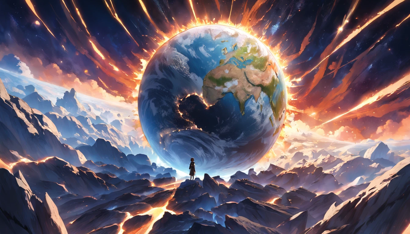 image of the Earth as seen from space being ravaged by solar rays