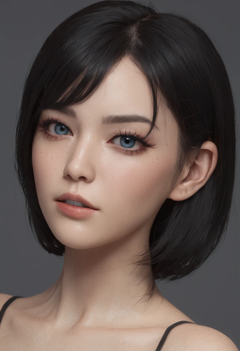 (masterpiece:1.3), (8k, photorealistic, RAW photo, best quality: 1.4), (1girl), beautiful face, (realistic face), (black hair, short hair:1.3), Chinese exquisite girl, beautiful hairstyle, realistic eyes, beautiful detailed eyes, (realistic skin), Beautiful skin, (slip dress), ridiculous, attractive, super high resolution, super realistic, very detailed, golden ratio