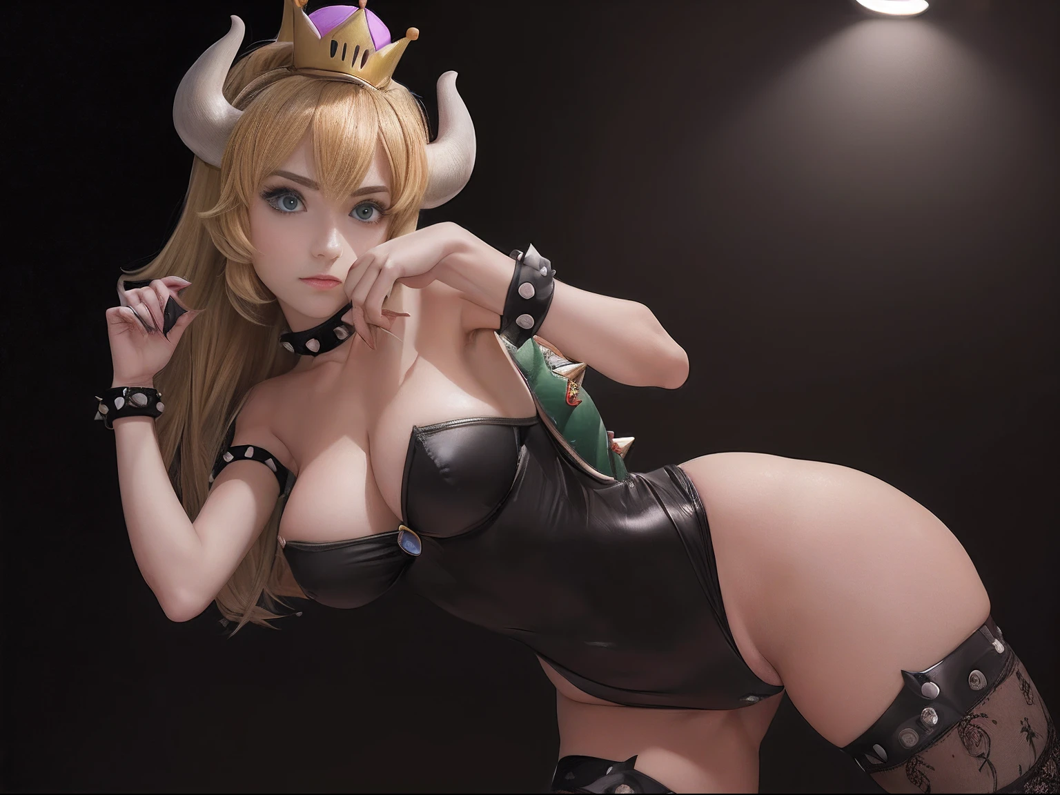 (((bowsette))) ((bowsette)) (((enormes tetas))) 8k,((cuerpo completo))(((Amazing tits)))caliente, hermosa,((Hornie)), 8k, hiperrealista todo como un motor irreal trazado de rayos render ((estilo humano hiperealista)),(((Empty dark background))). hiperrealista todo como un motor irreal trazado de rayos render estilo humano realista ,(((Empty dark background)))., Suavemente iluminado, Intimo exquisito detalle, foco nítido, intrincadamente detallado, rewarded photography, small-catchlight, bajo contraste, alta nitidez, facial-symmetry, profundidad de campo, cinematic background, Renderizado del motor irreal, Imagen central, dream-like, Suavemente iluminado, intimo, imagen de cuerpo completo ,cuerpo completo,((tetona)),((piernas torneadas)) perfect ass ecchi