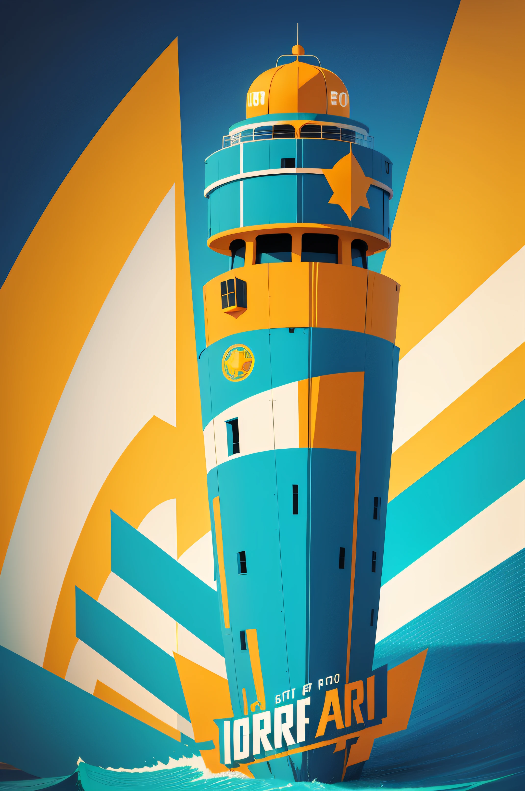 Logotipo ((un faro)), arte vectorial, arte digital en estilo pop art, Cinematic color scheme, logotipo, escala de grises, tropical, , Vector,