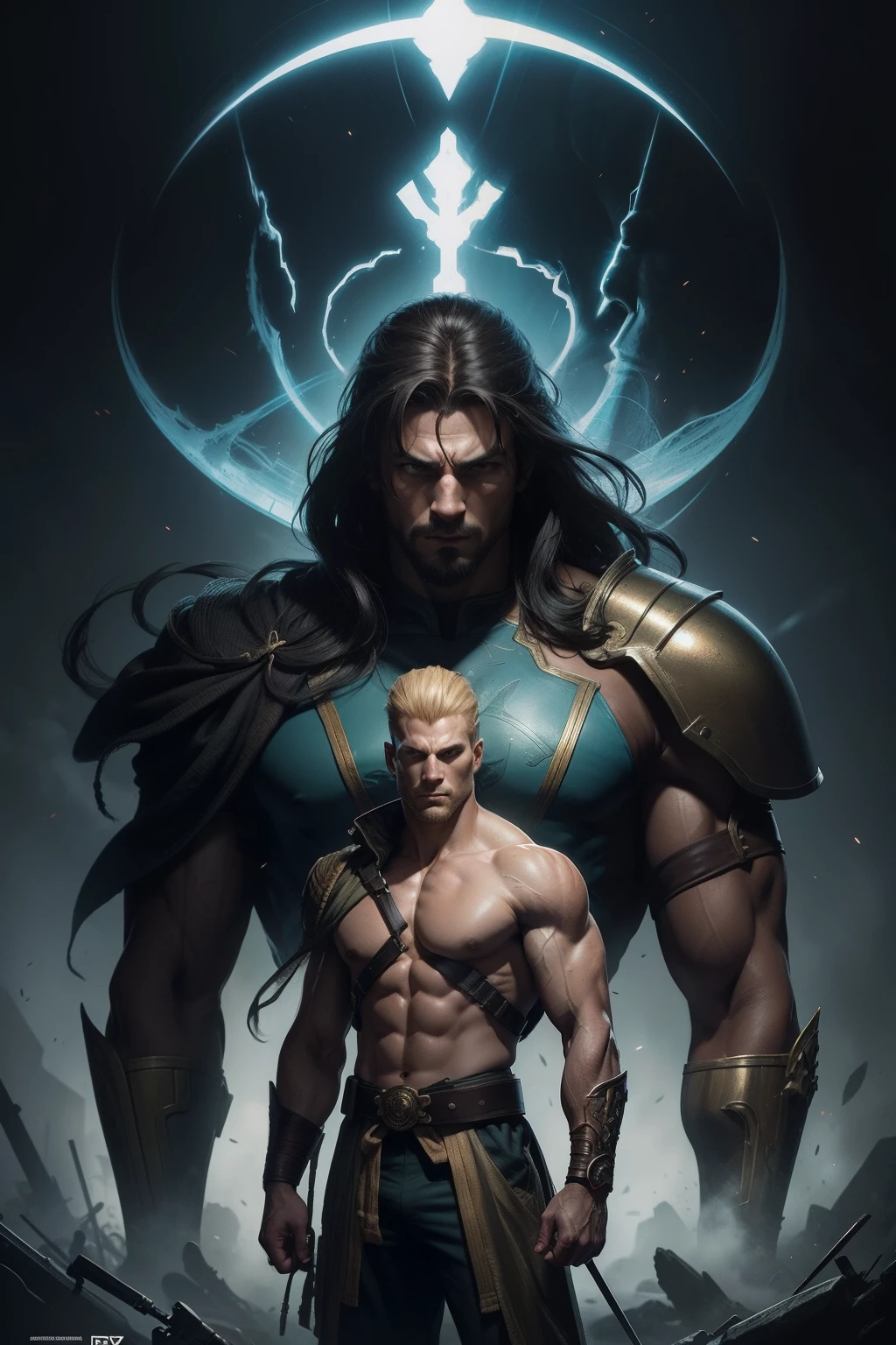 ((Best Quality)), ((Masterpiece)), (Detailed), image of Hades the Greek, (mythology: 1.2), (Majestic appearance: 1.1), loose beard and hair, muscular physique, Wearing a trident (The Realm of the Underworld: 1.1), (A powerful creature: 1.2), (Divine aura: 1.1), (domineering look: 1.1), 8K разрешение Viking, rocker, Rockstar, Cool, glare, radiance, spectrum, titanium, titanium, warrior, samurai, Strong WILL, Mighty strength, Energy, zipper, Salute, northern lights