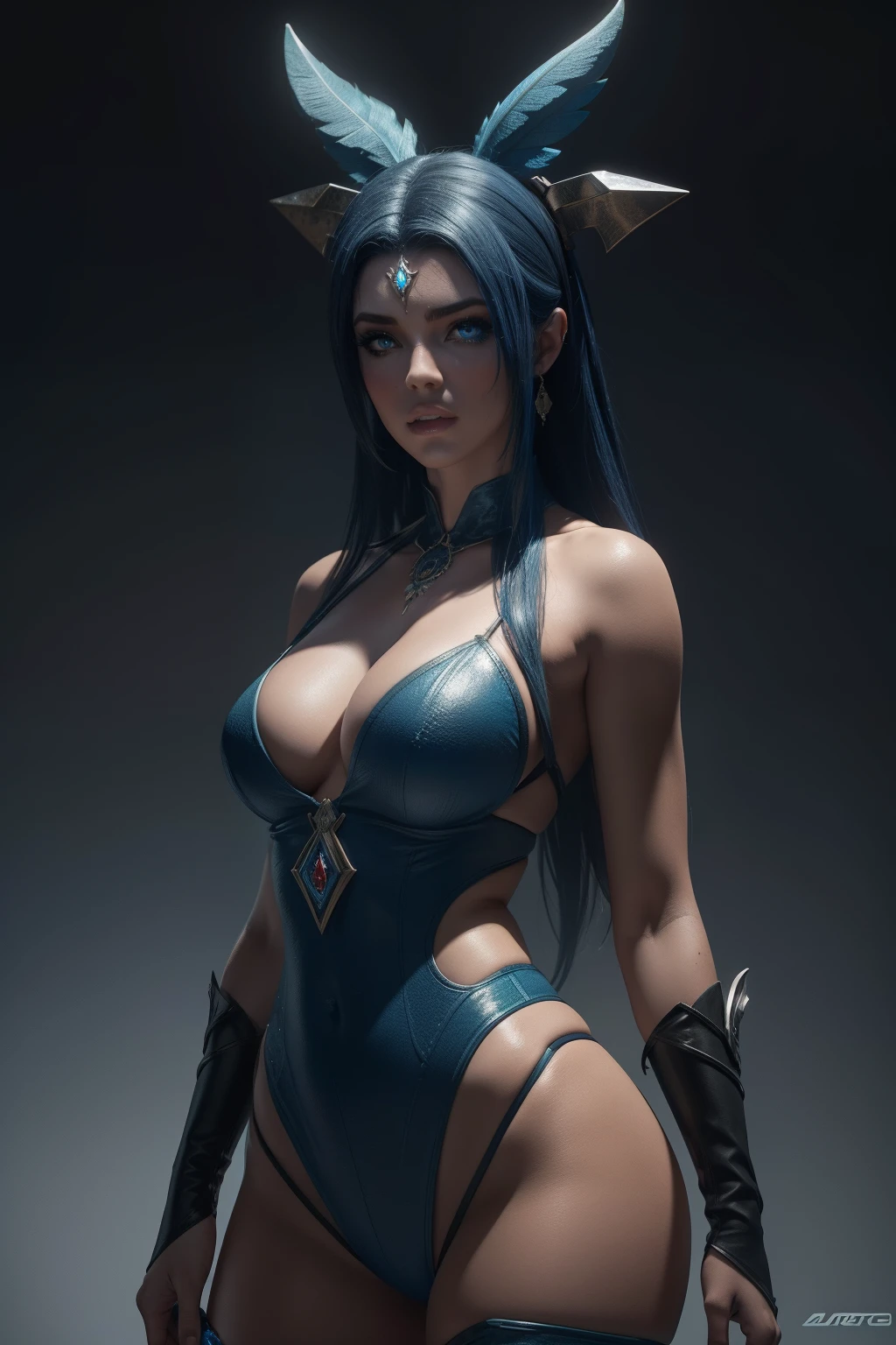 Araffe e uma mulher com pele azul e maquiagem azul, devianart e cgsociety, deviantart artstation cgscosiety, trending in cgsociety, cgsociedade inspirada, CGSsociety, corpo inteiro, airbrush concept art, trending in the artstation, Obra-prima da CGSOCIETY, trending in artstation, 3 d render arte do caractere 8 k, by senior character artist