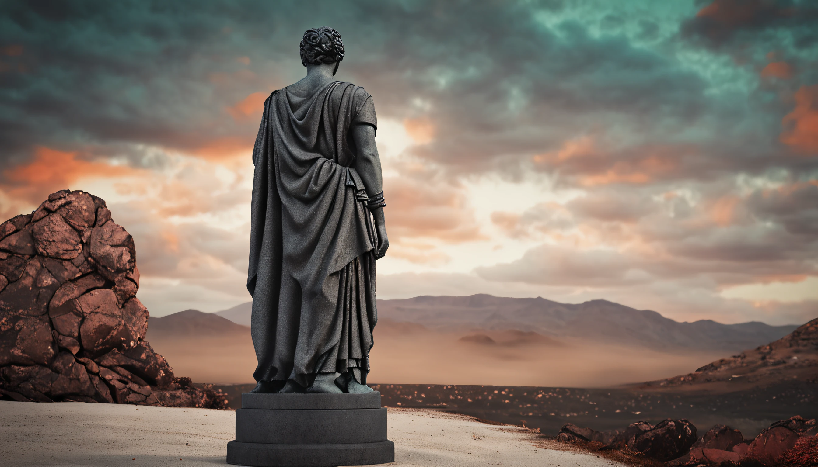 Stoic statue, cinza, antiga
