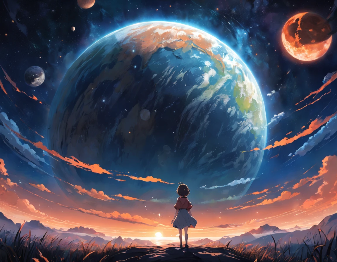 Planeta Terra, A Lua, O Sol e as Estrelas